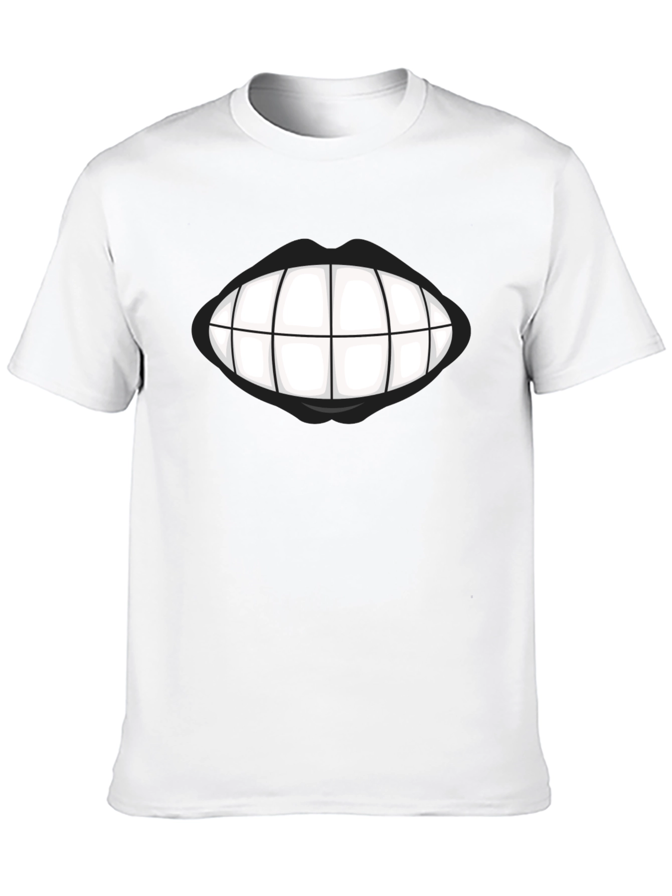 Black Grinning Teeth Graphic Tee - Bold Black T-Shirt view 10