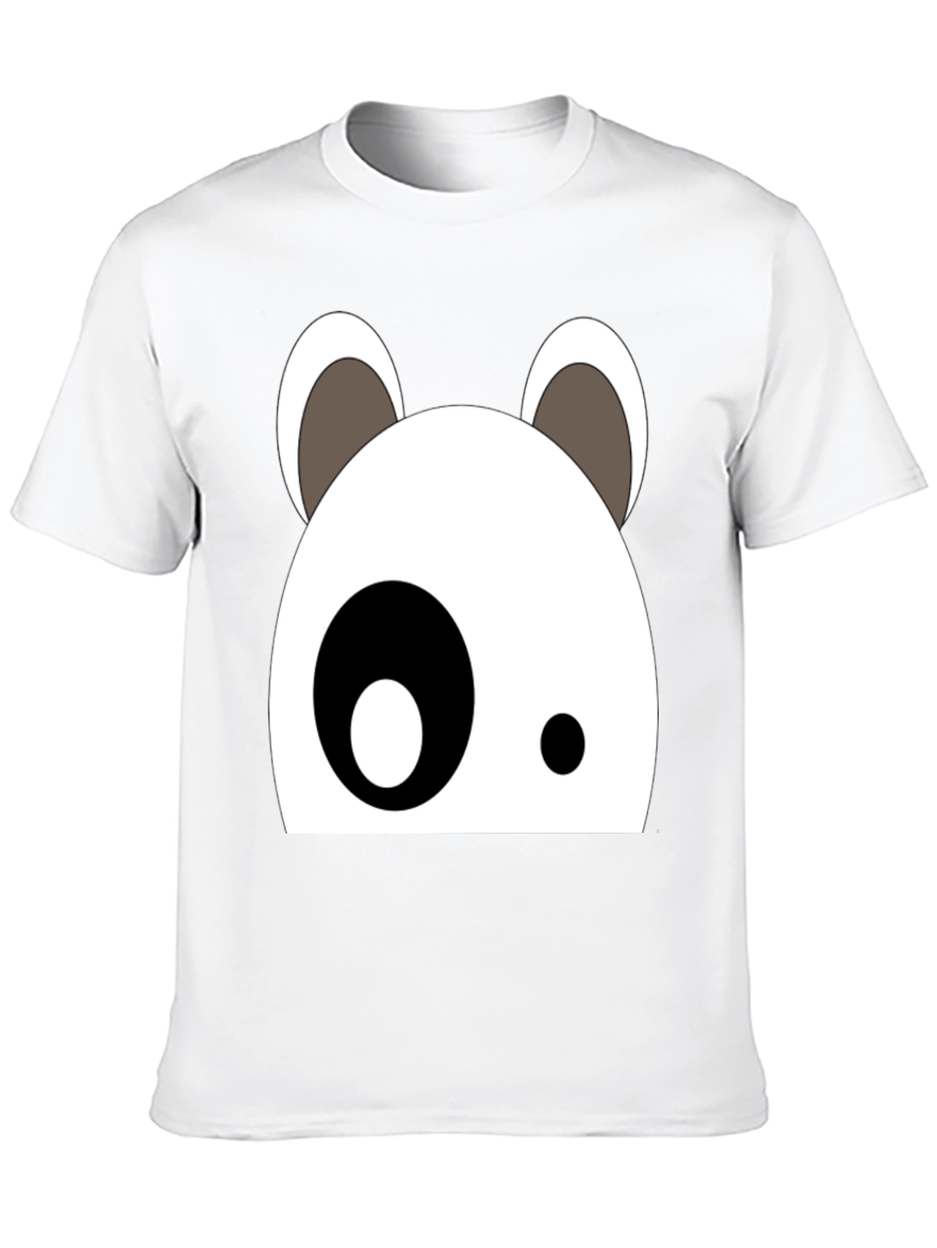 Black Cartoon Panda Face Black Graphic Tee view 10
