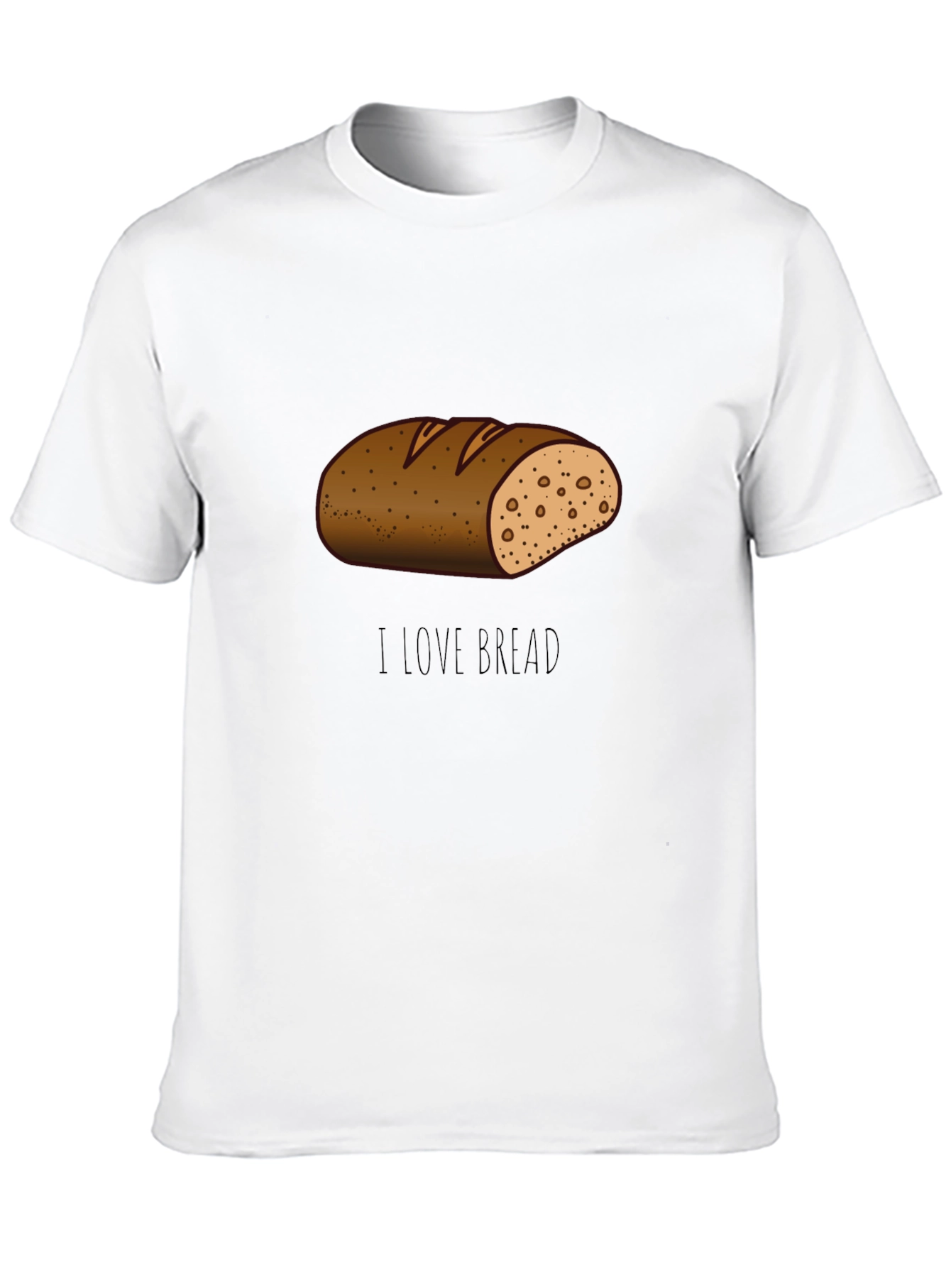 Black I Love Bread T-Shirt Funny Cartoon Loaf Tee view 10