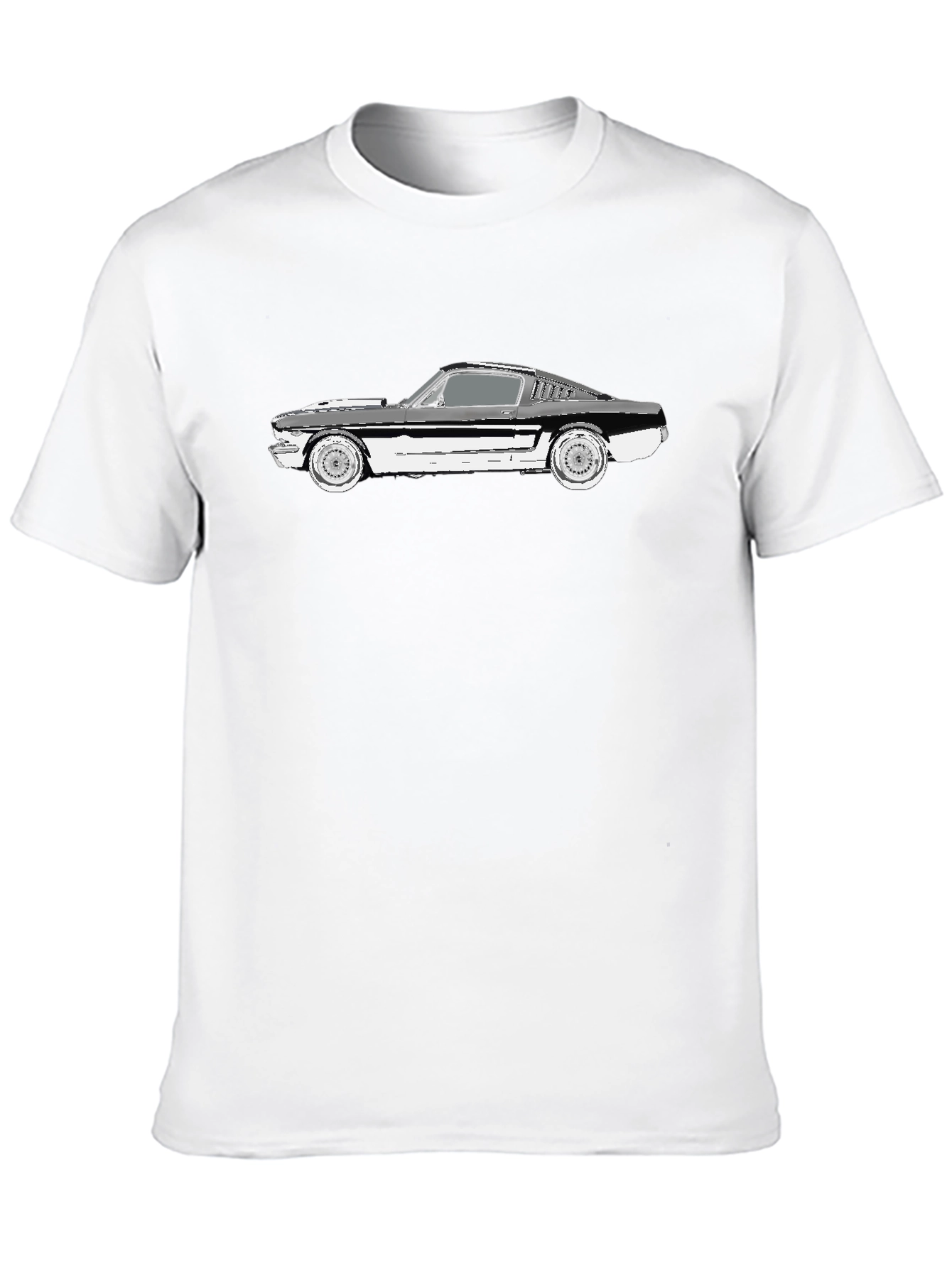 Black Classic Mustang Car Graphic Tee - Black view 10