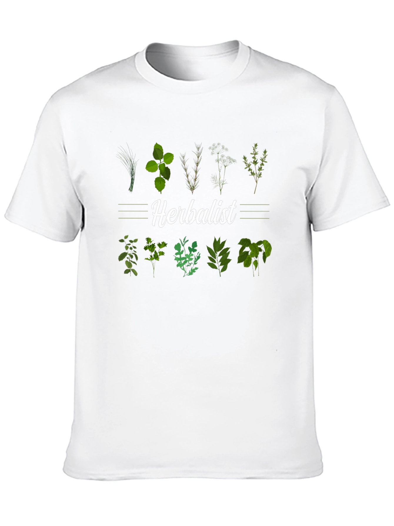 Black Herbalist T-Shirt: Botanical Plant Design view 10