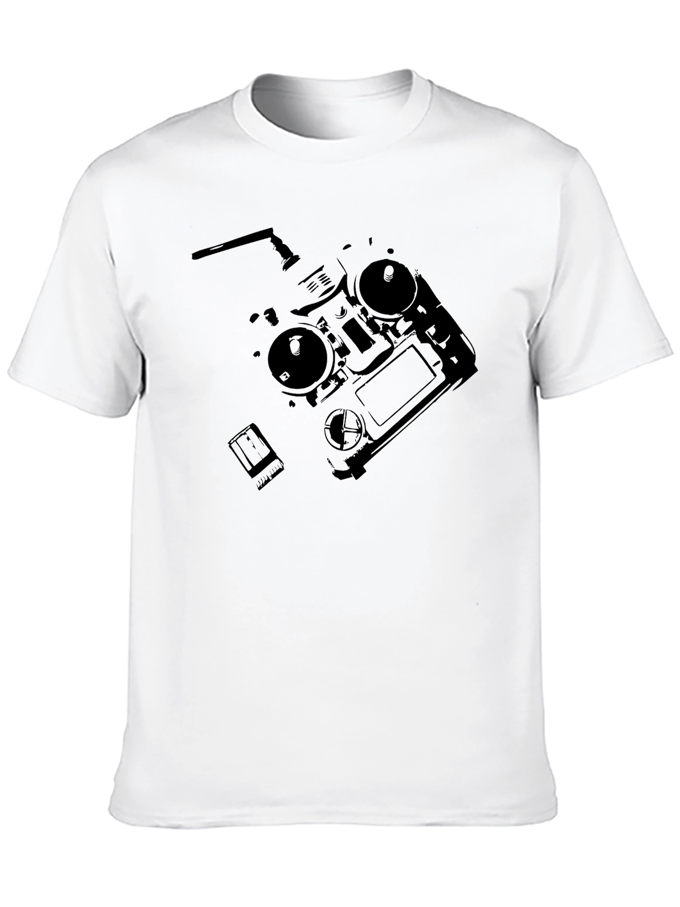 Black Drone Remote Black T-Shirt view 10