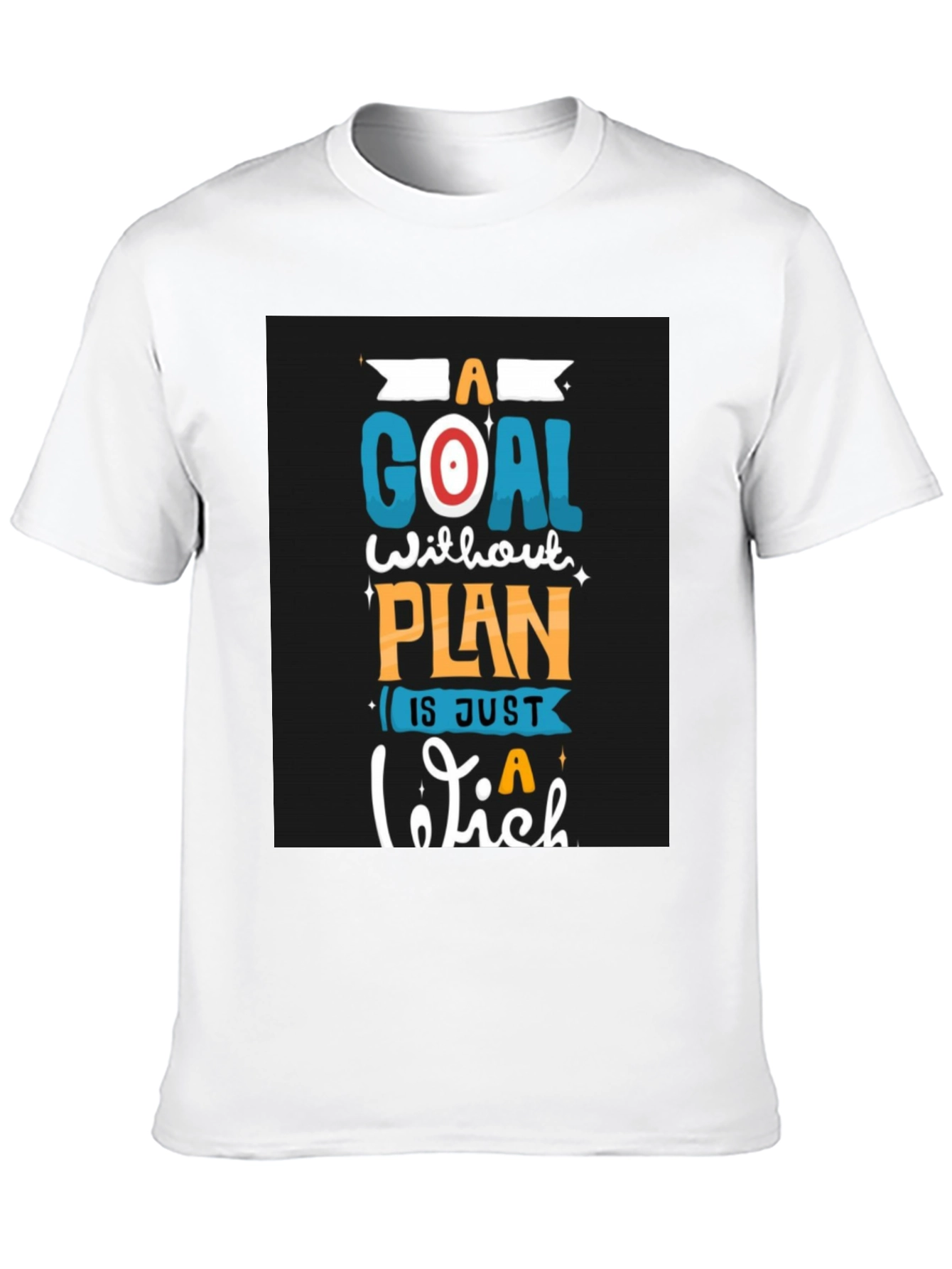 Black Motivational Goal Plan Black T-Shirt view 10