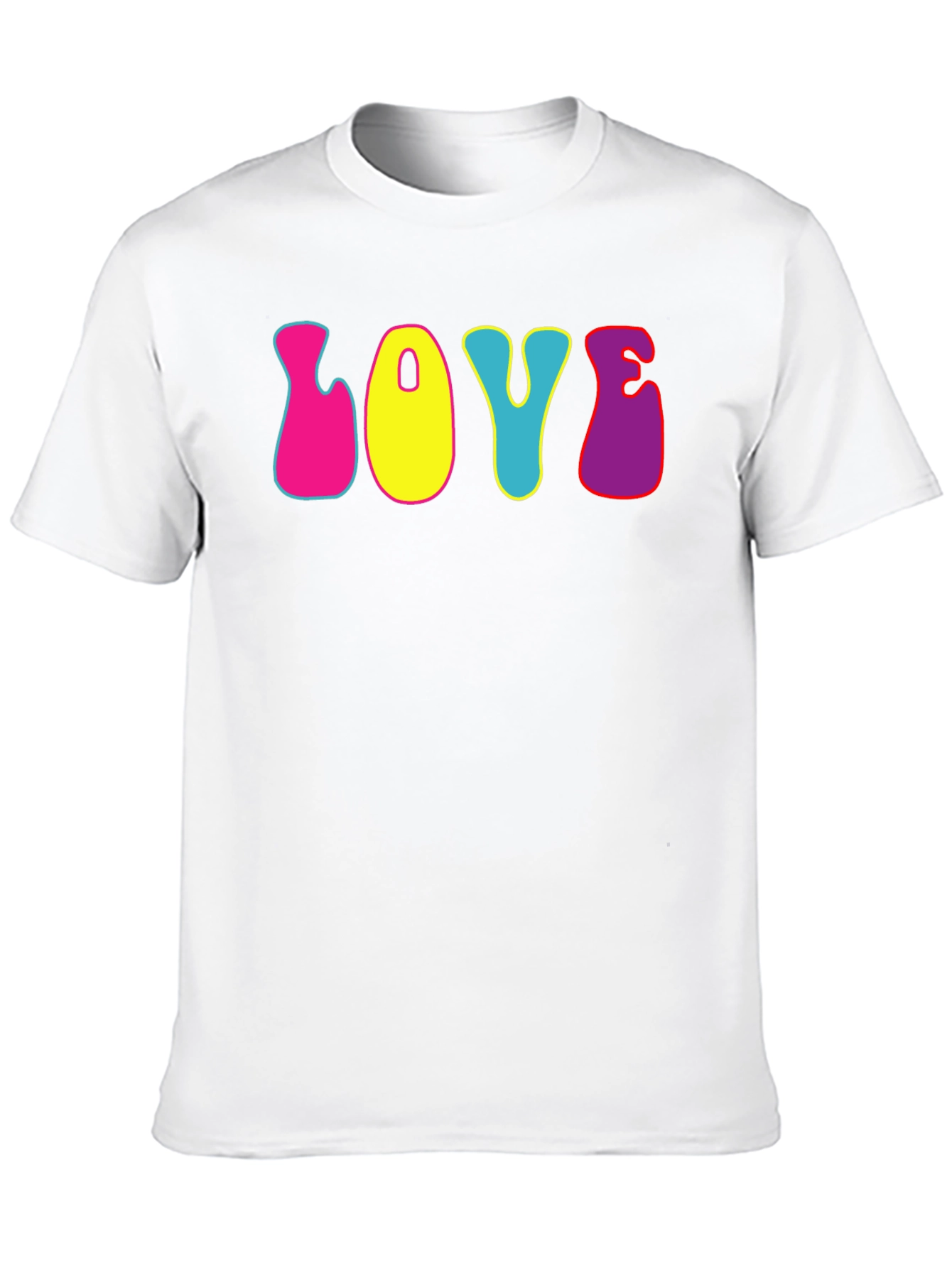 Black Retro "Love" Graphic Tee - Black Cotton T-Shirt view 10