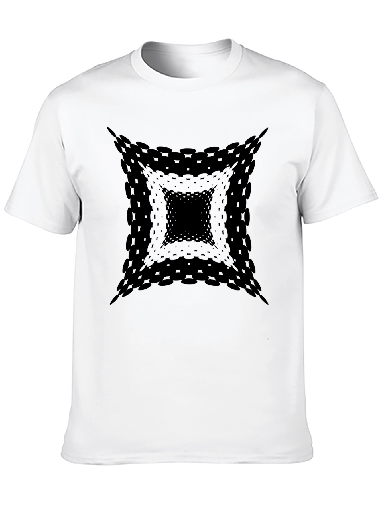 Black Men's Black Abstract Square Graphic Tee view 10