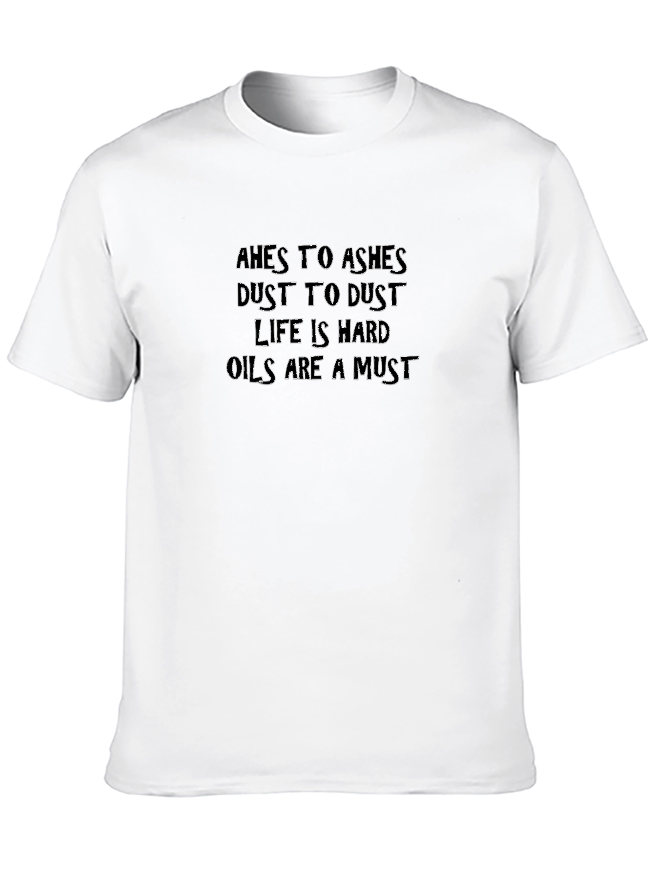 Black Ashes to Ashes Graphic Tee - Oils Are a Must, Men's Black Shirt view 10