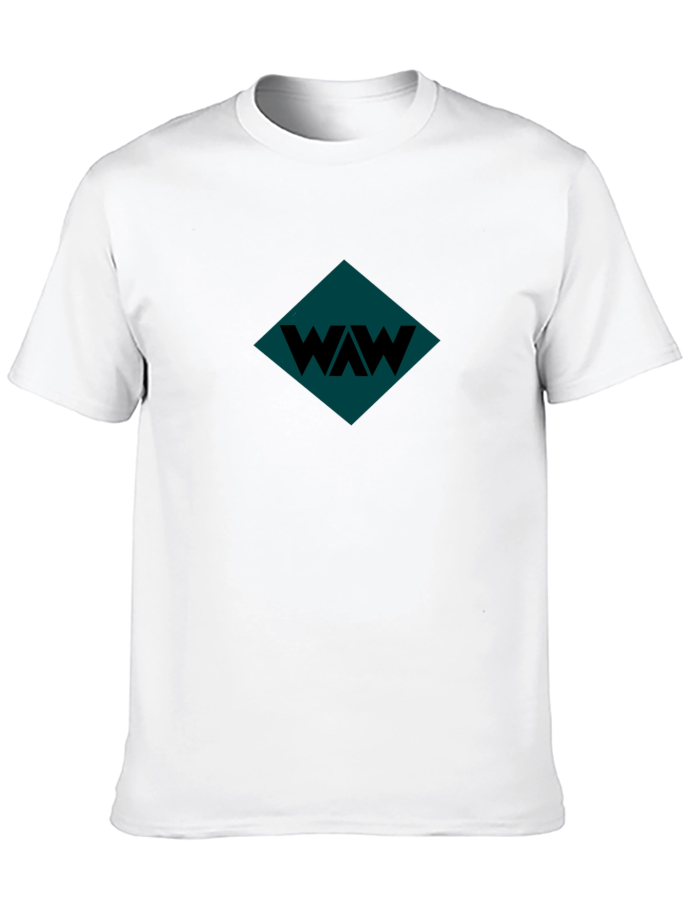 Black Modern WAW Graphic Black T-Shirt view 10