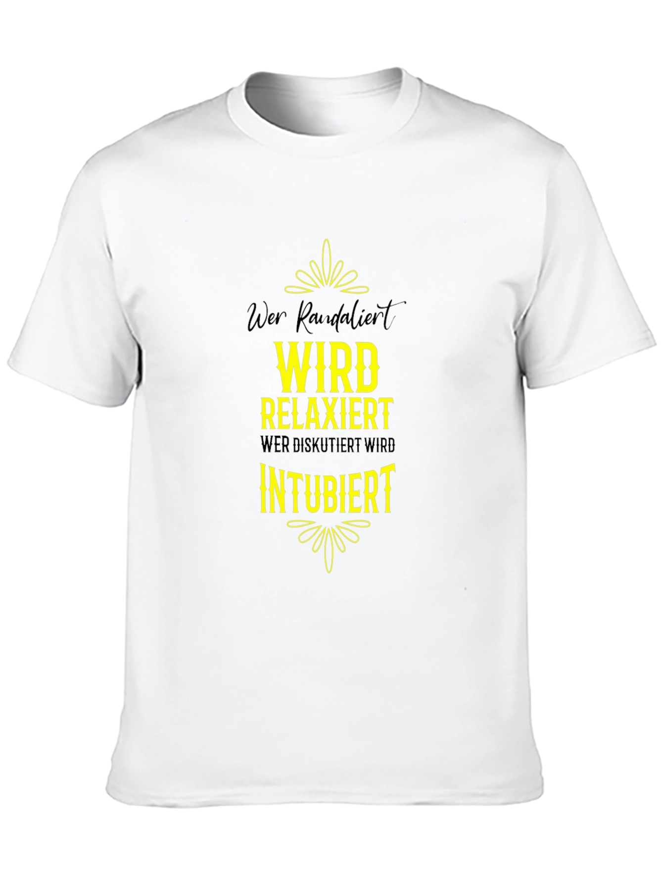 Black Humorous "Wer Randalierst" Black T-Shirt view 10