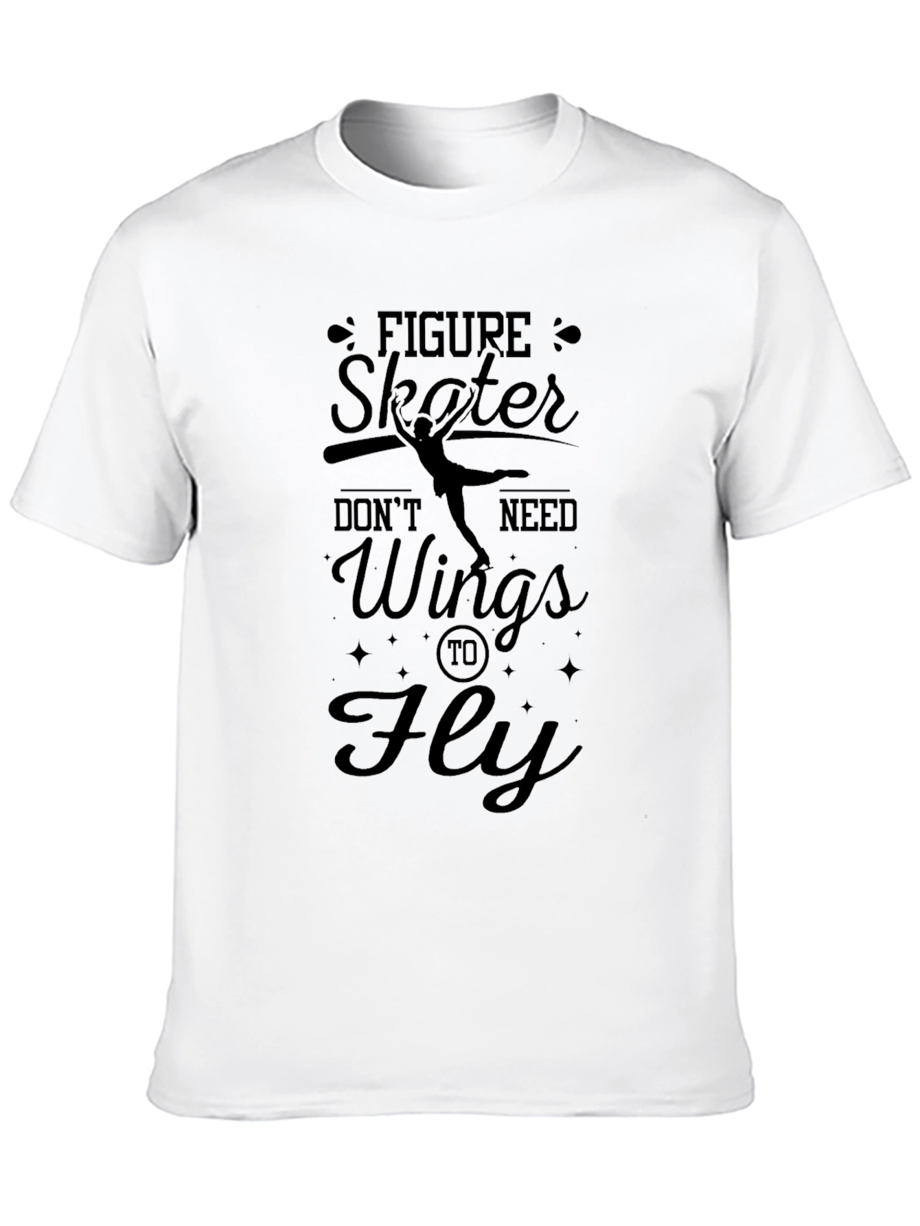 Black Figure Skater Wings T-Shirt - Fly High! view 10