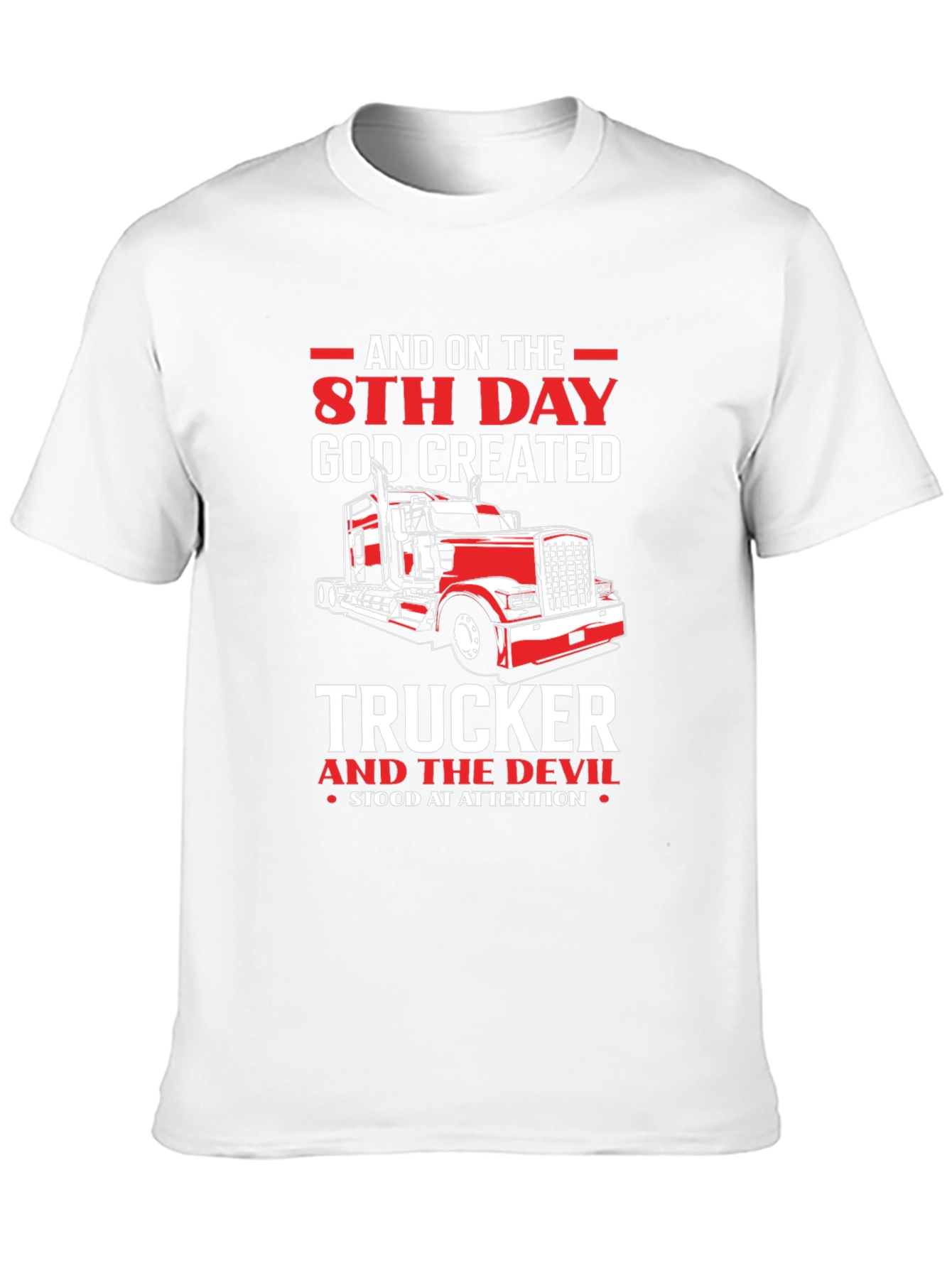 Black Trucker T-Shirt - 8th Day God Created Trucker view 10