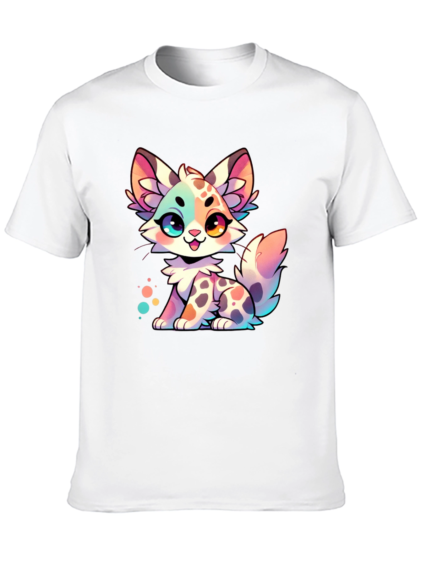 Black Cute Cartoon Kitten Graphic Tee view 10
