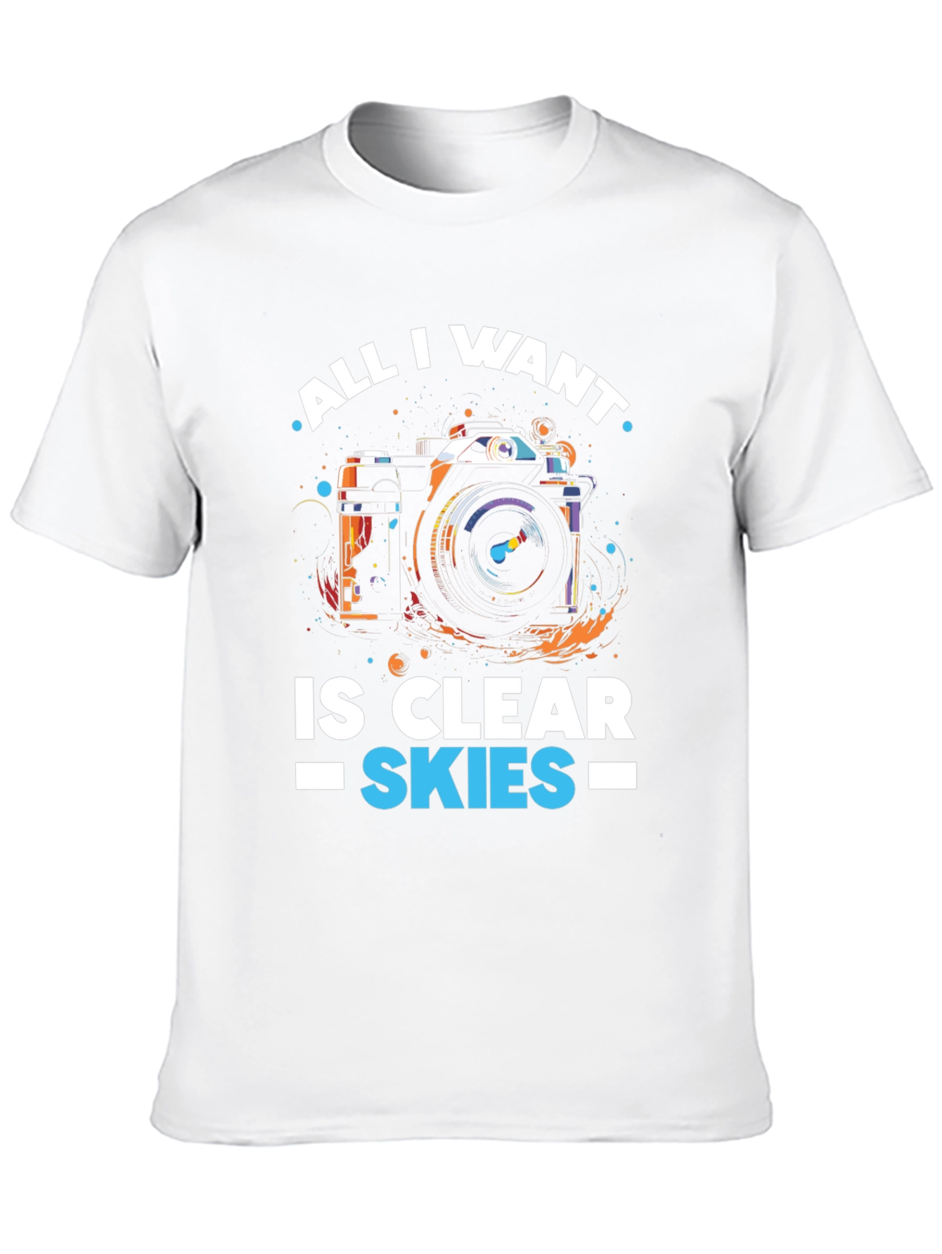 Black Clear Skies Camera Graphic T-Shirt view 10