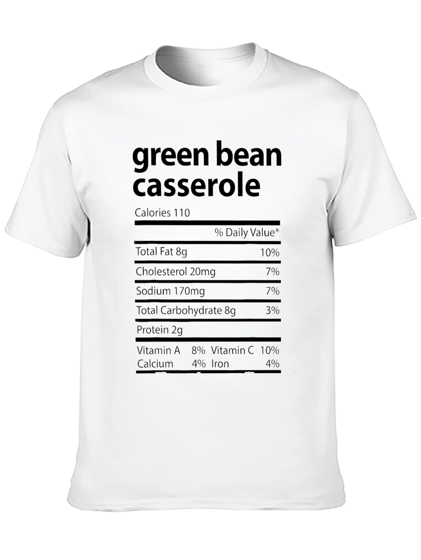 Black Green Bean Casserole Nutrition Facts T-Shirt view 10