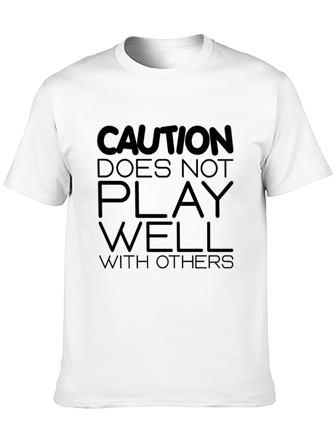 Black Caution Doesn't Play Well With Others T-Shirt view 10