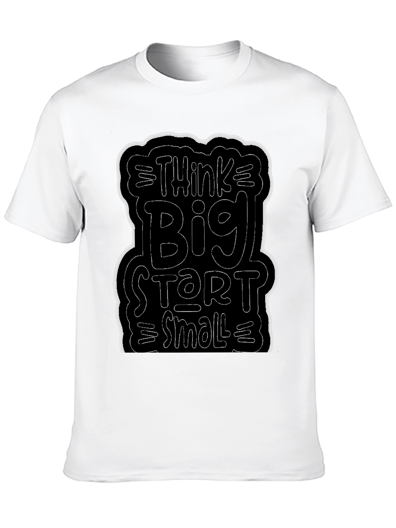 Black Think Big Start Small Black Graphic Tee view 10