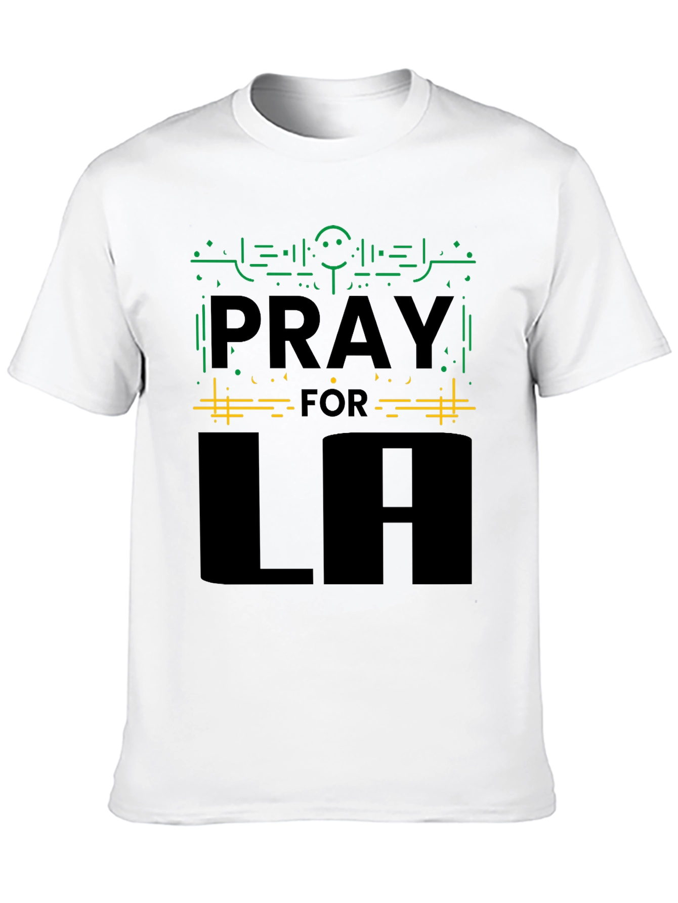 Black Pray for LA Black Graphic Tee - Comfort Fit view 10