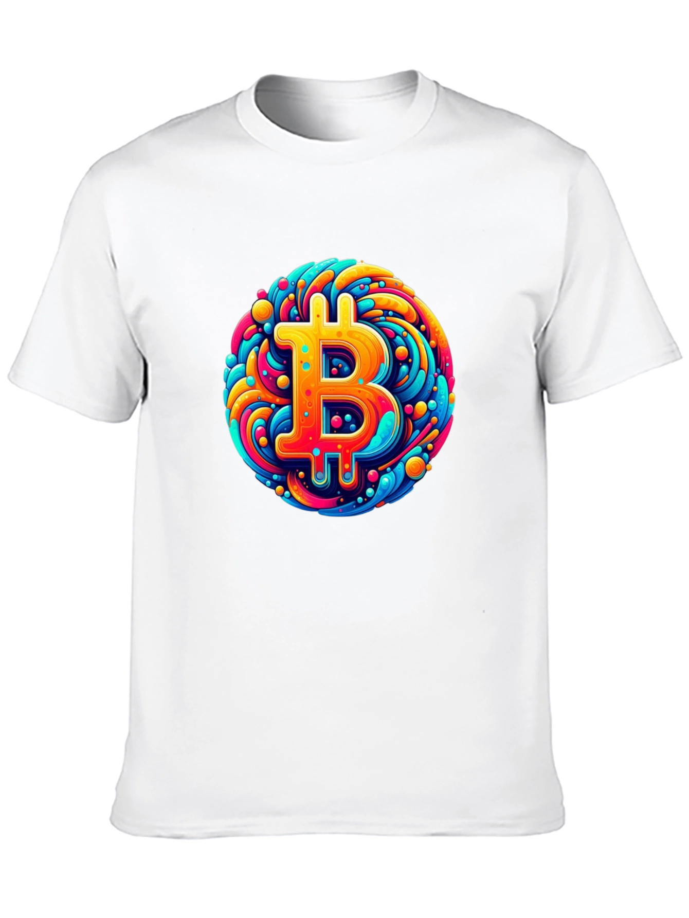 Black Bitcoin Art T-Shirt - Crypto Swirl Design view 10