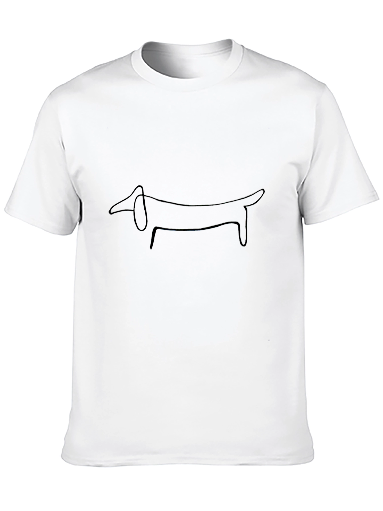 Black Minimalist Dachshund Graphic Black T-Shirt view 10