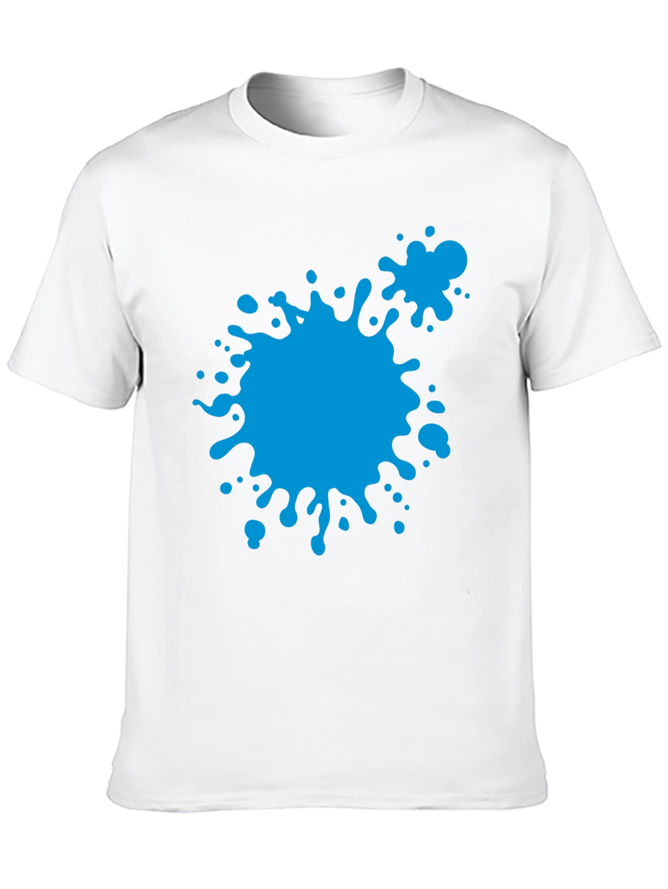 Black Abstract Blue Paint Splatter Black T-Shirt view 10