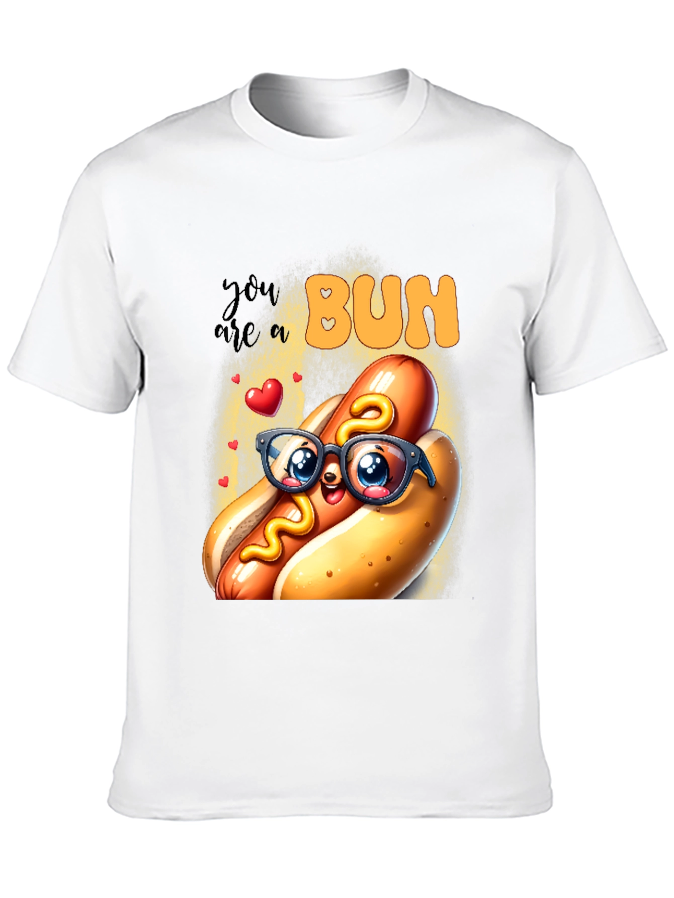 Black Cute Hotdog Graphic T-Shirt - "You are a Bun" view 10
