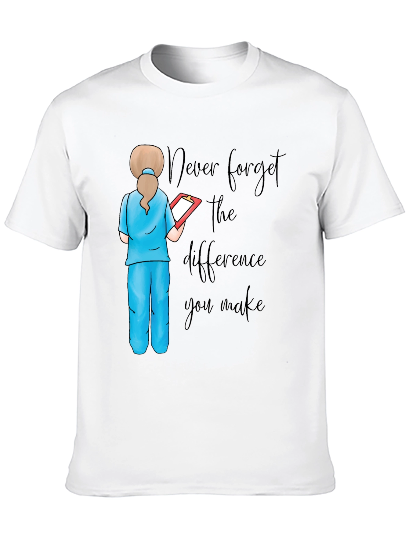 Black Nurse Quote Graphic Tee - Never Forget the Difference view 10
