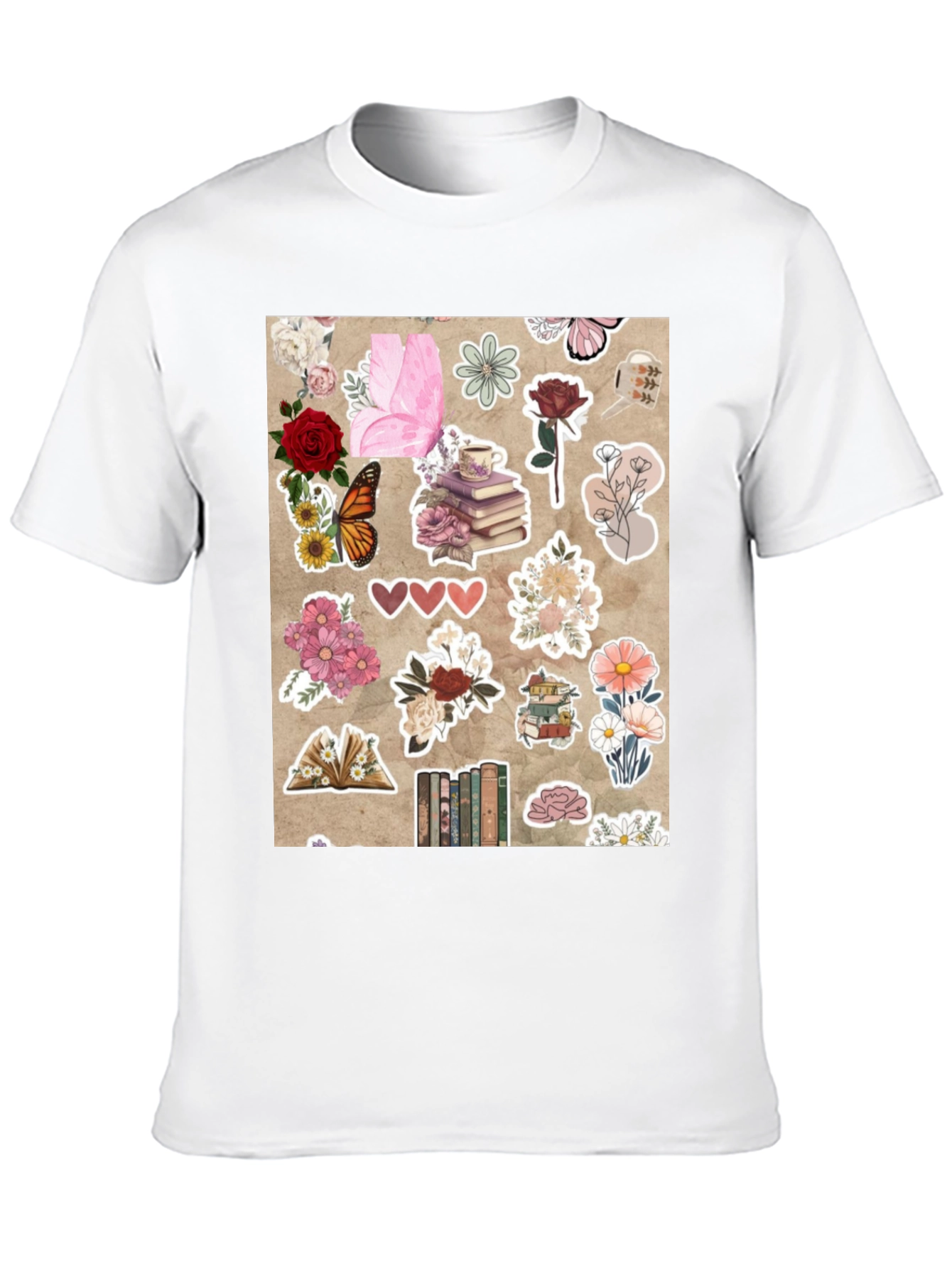 Black Floral Bookworm Graphic Tee view 10