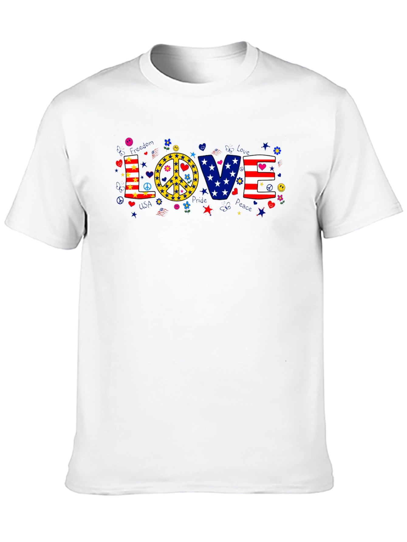 Black Love & Peace Graphic T-Shirt - Patriotic view 10