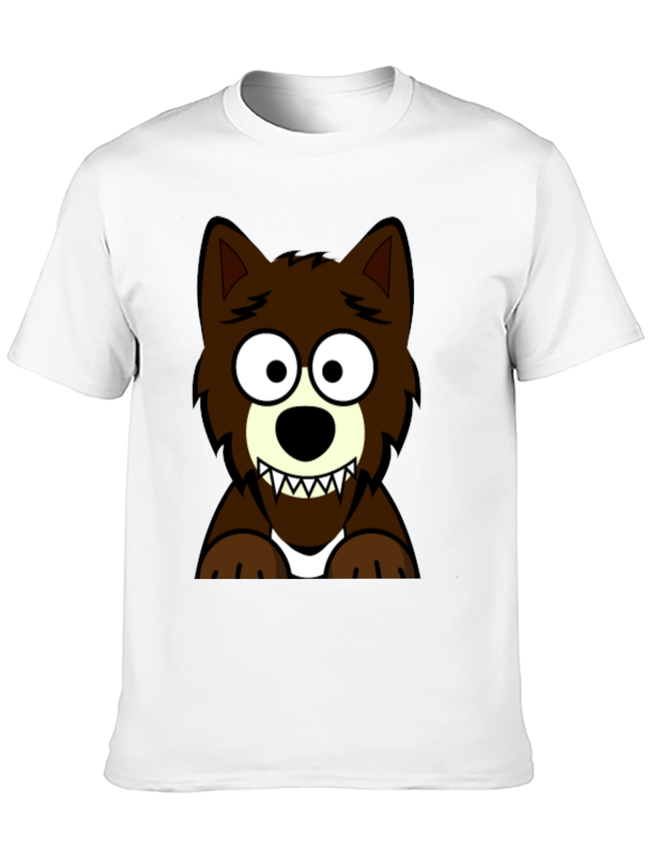 Black Cartoon Wolf Graphic Tee - Black T-Shirt view 10