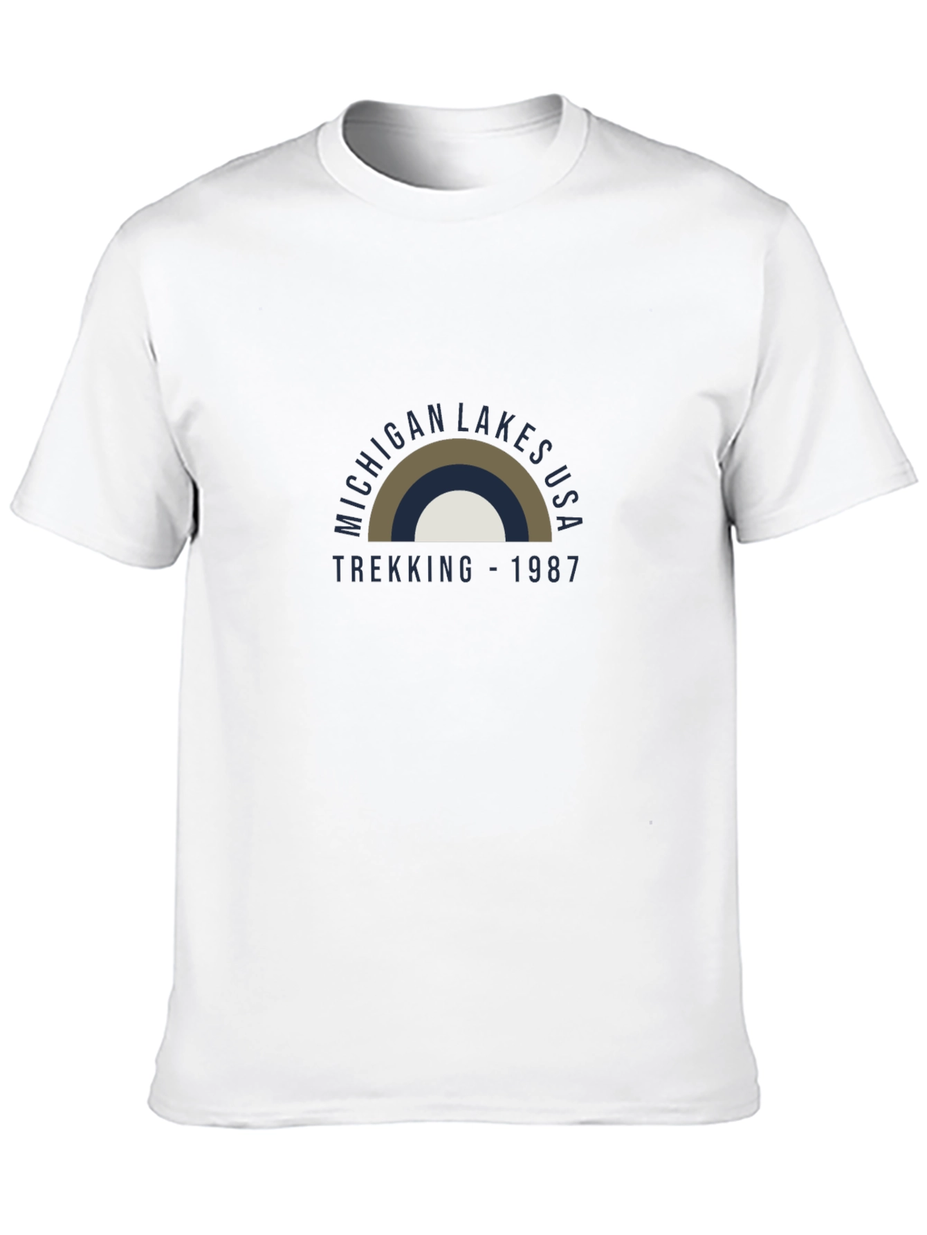 Black Michigan Lakes Trekking 1987 Graphic T-Shirt view 10