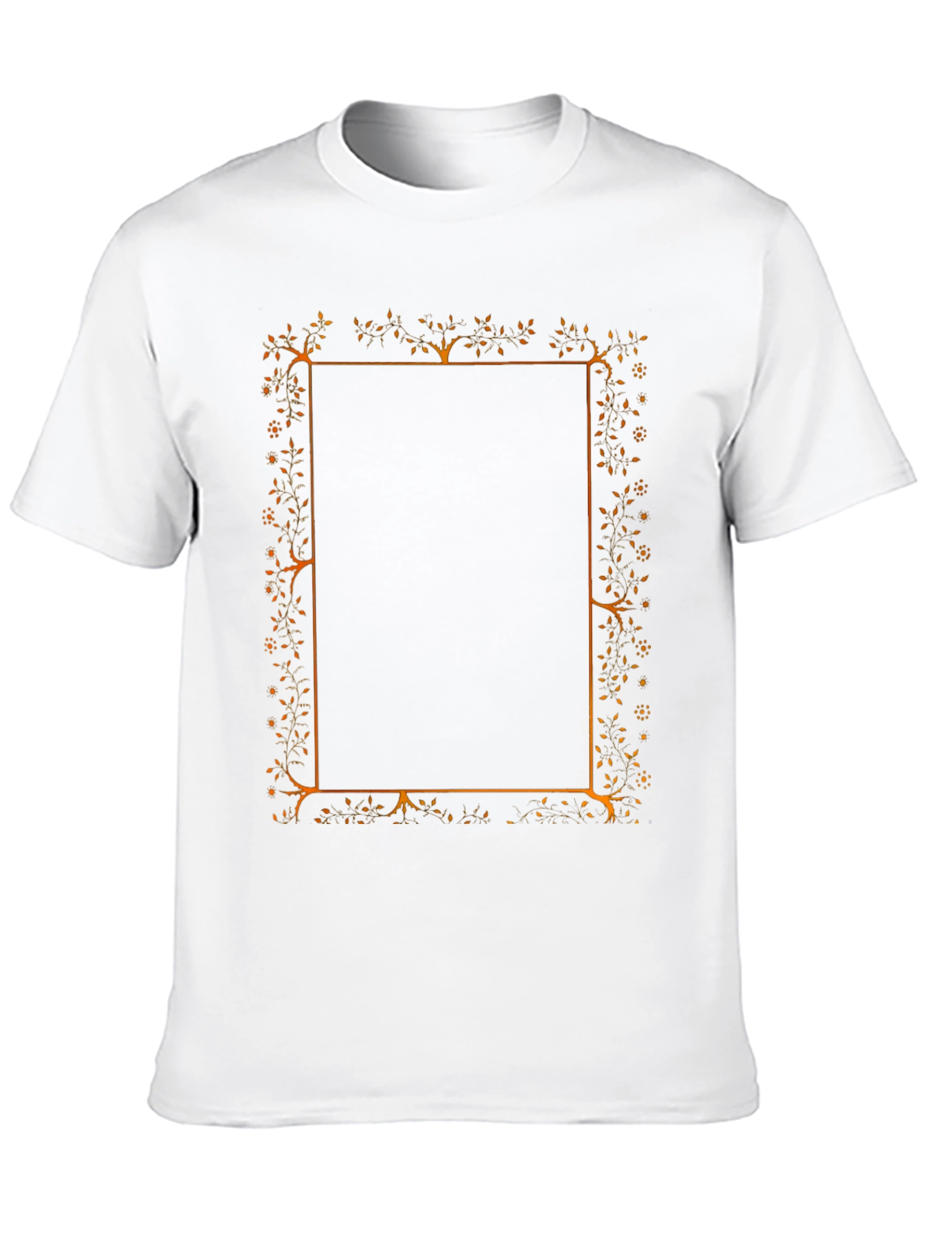 Black Floral Border Graphic Black T-Shirt view 10