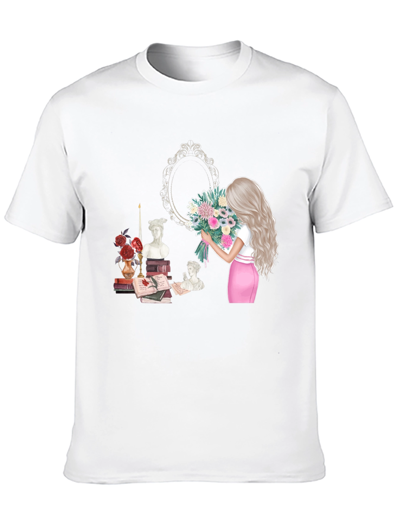 Floral Girl T-Shirt - Artsy Aesthetic - 10