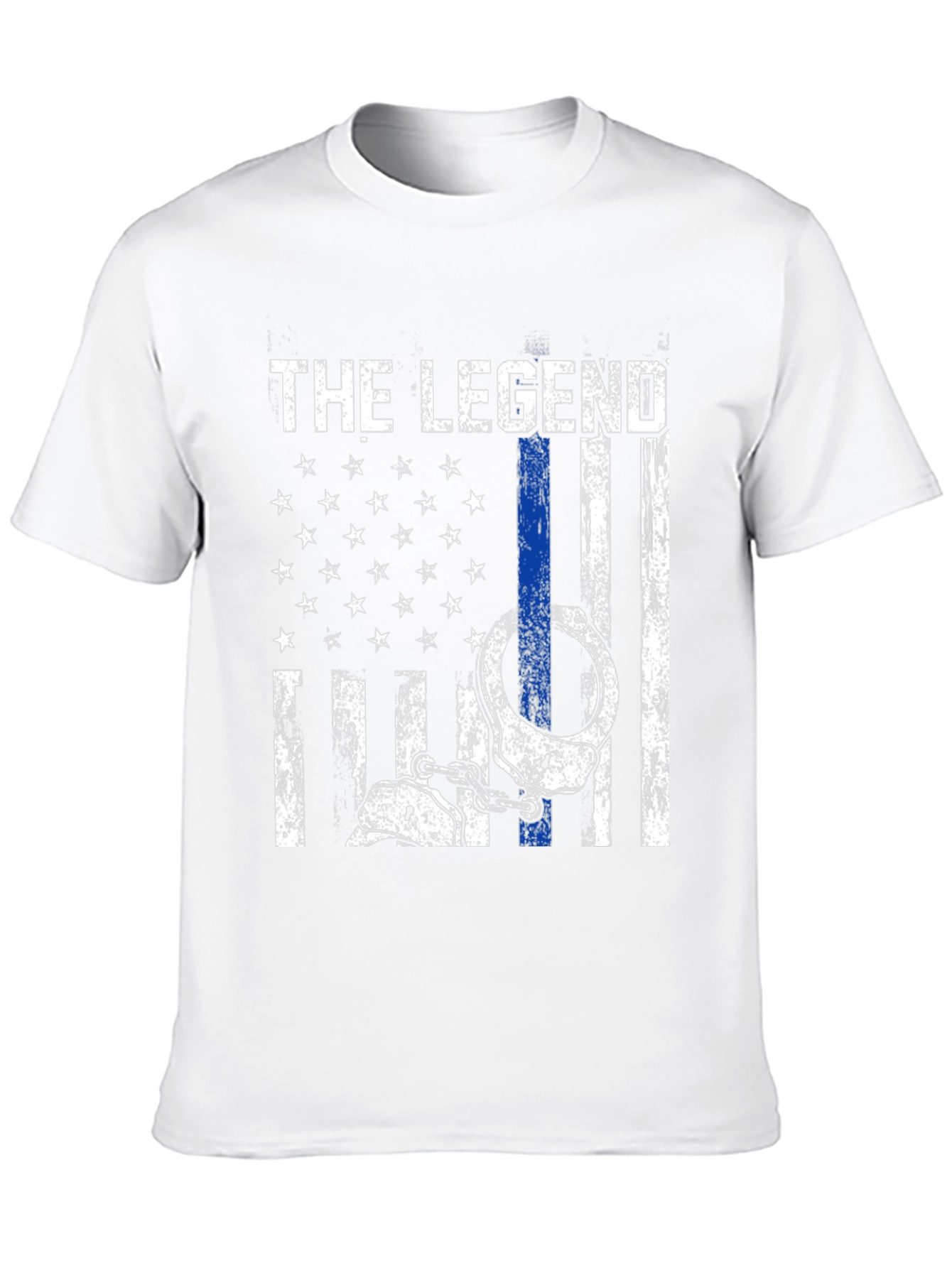 Black The Legend Police Flag T-Shirt view 10