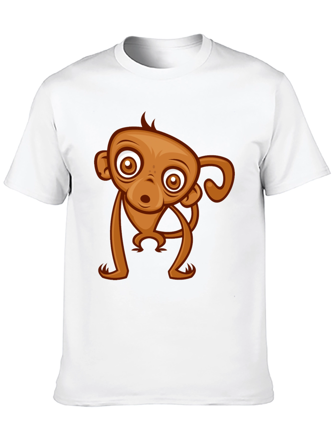Black Cute Monkey Graphic Tee - Black Cotton T-Shirt view 10