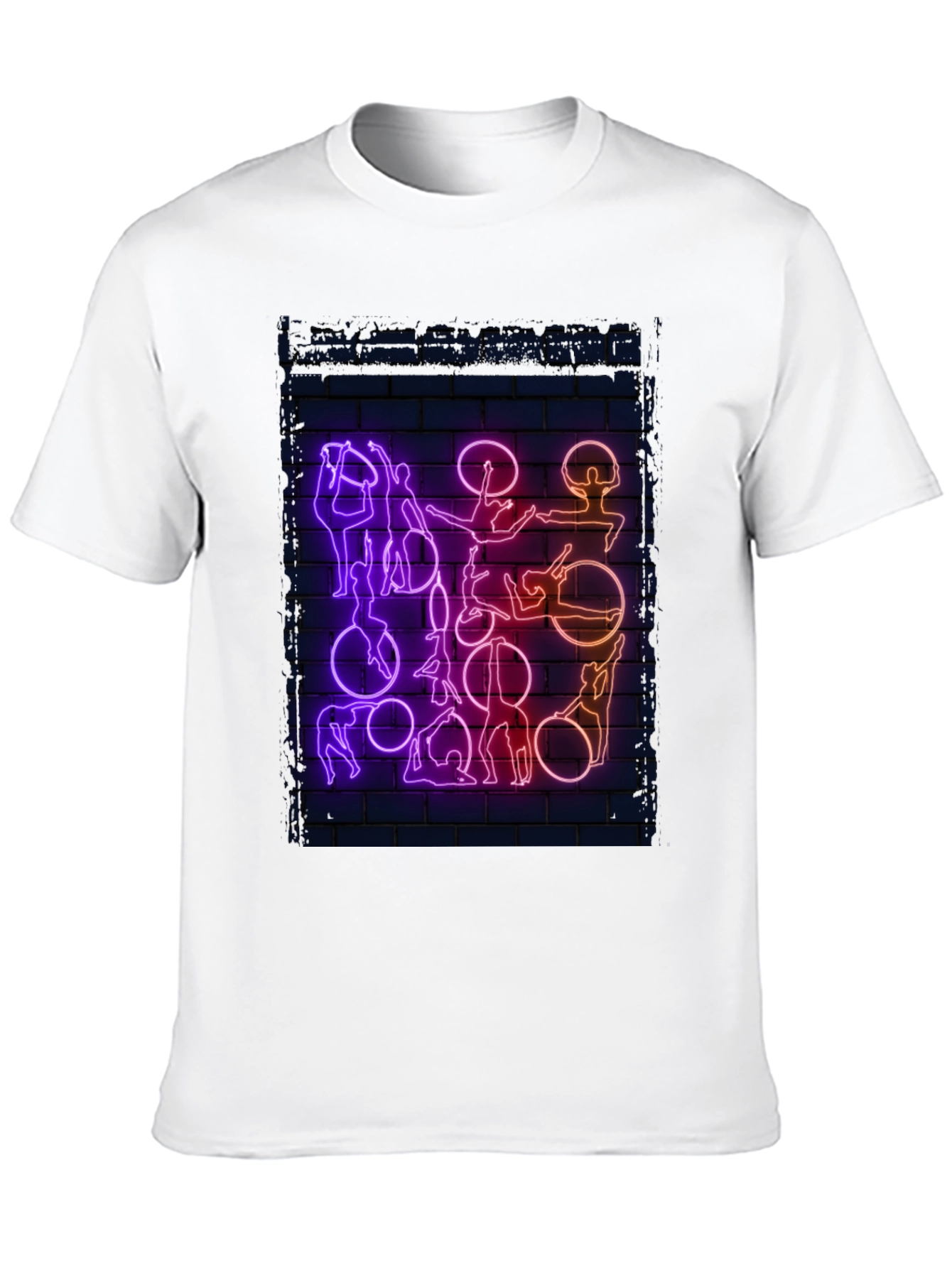 Black Neon Aerial Acrobatics Graphic T-Shirt view 10