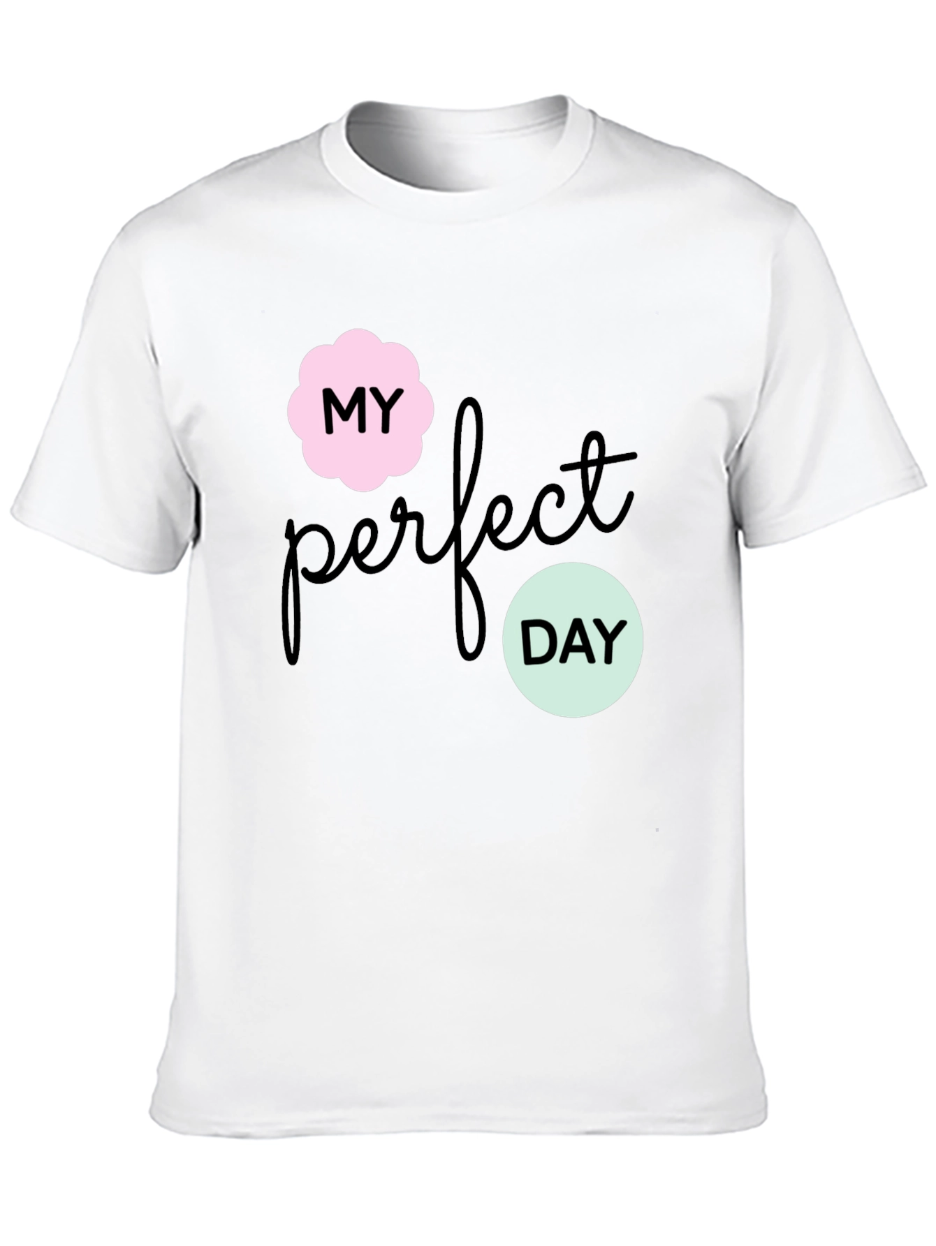 Black My Perfect Day Graphic Tee - Stylish Black T-Shirt view 10