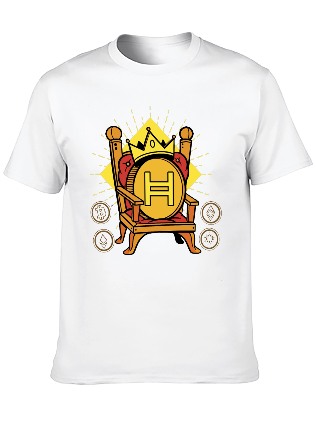 Black Crypto King T-Shirt - H Coin Throne Design view 10