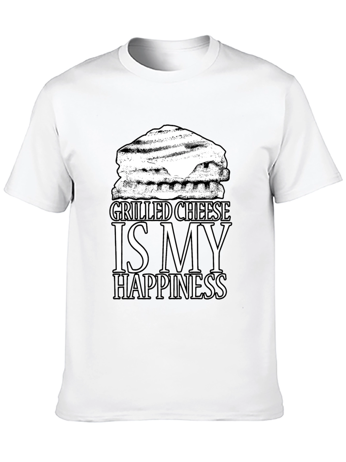 Grilled Cheese Happiness Black T-Shirt - 10