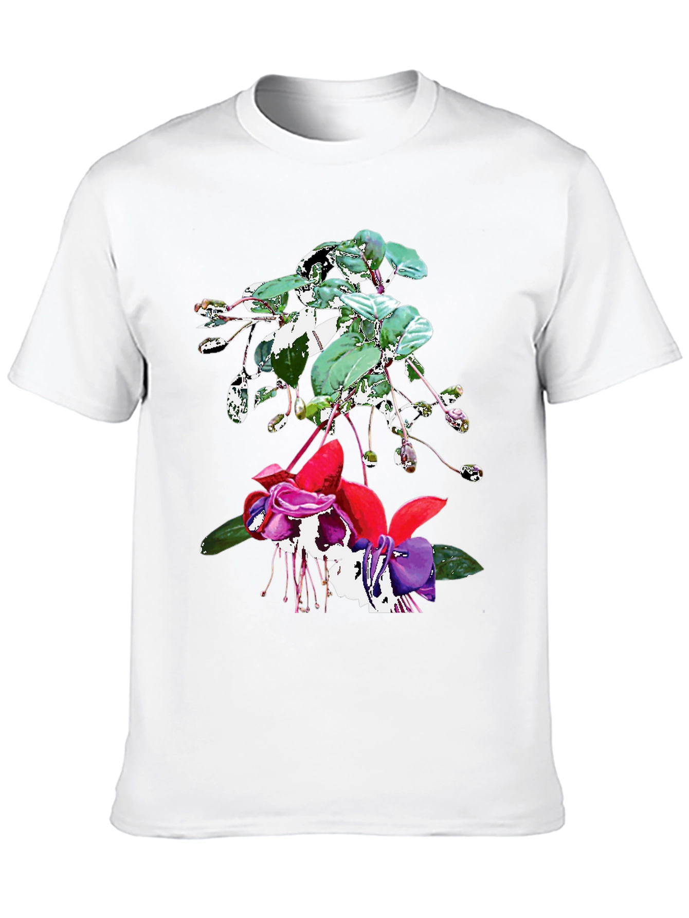 Floral Print Black T-Shirt - 10