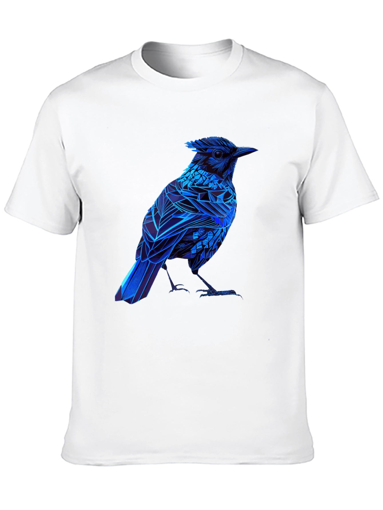 Black Blue Bird Graphic Tee - Modern Geometric Design view 10