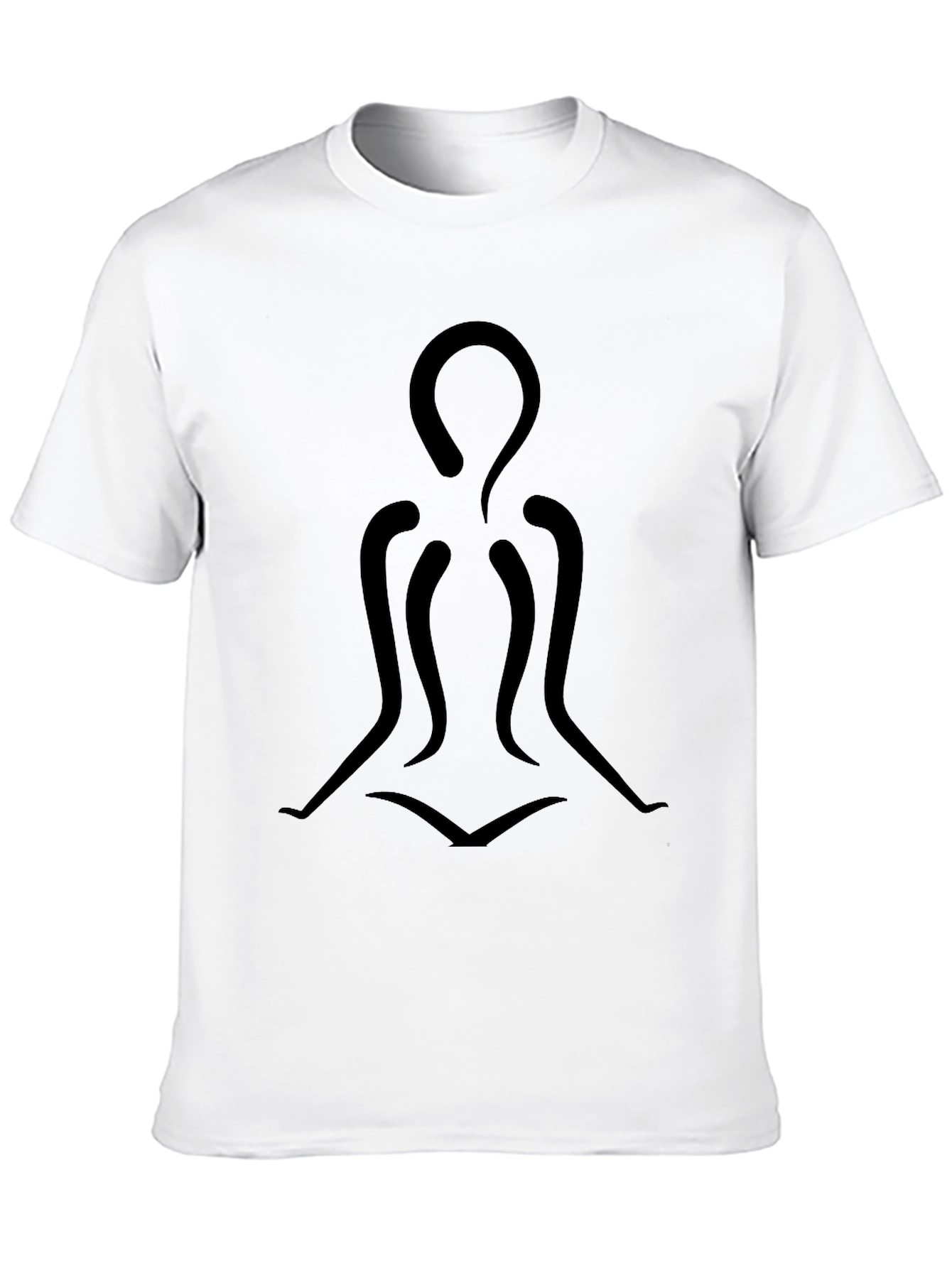Black Meditating Figure Graphic Tee - Modern Minimalist Design view 10
