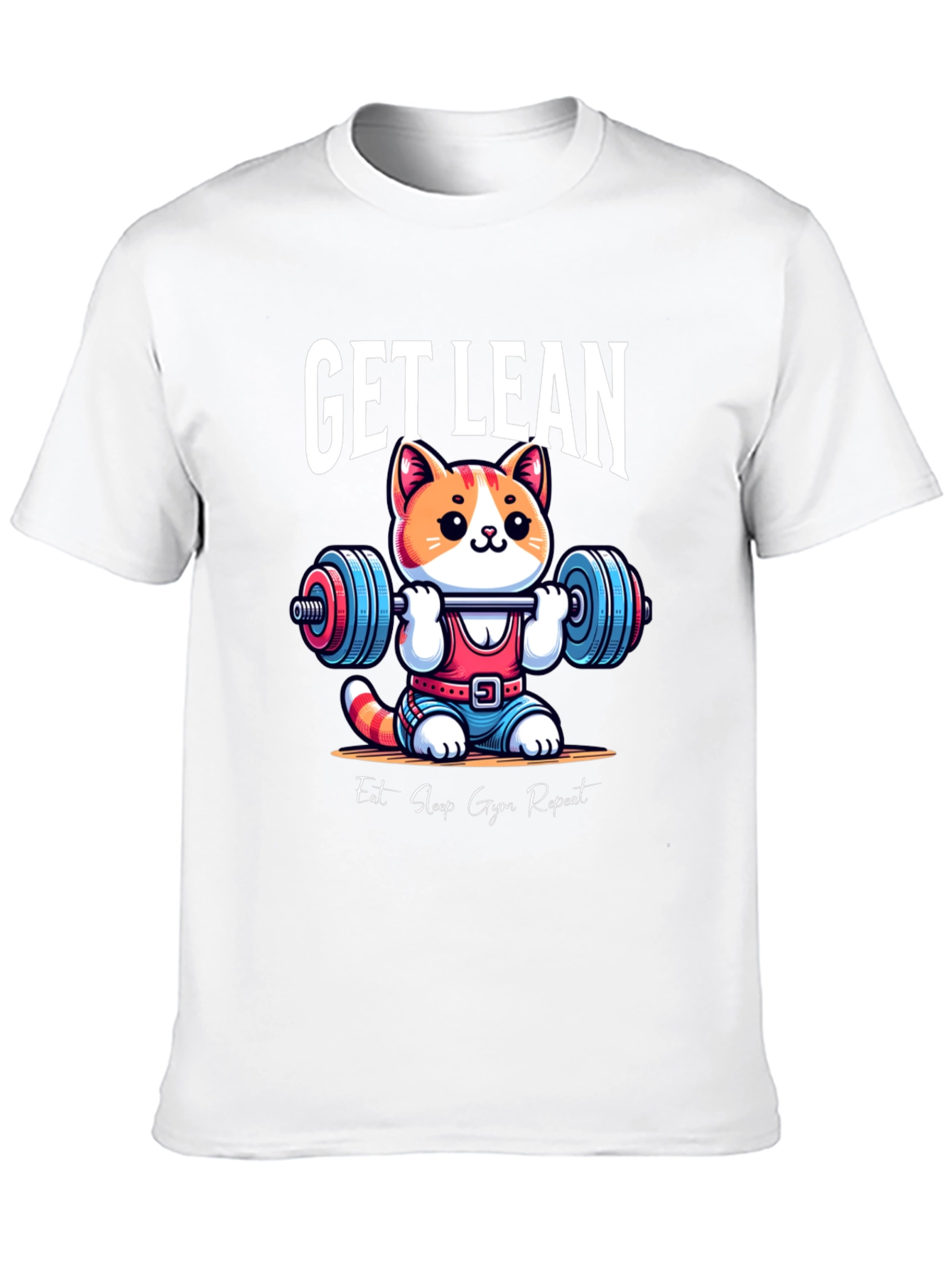 Black Get Lean Gym Cat T-Shirt view 10