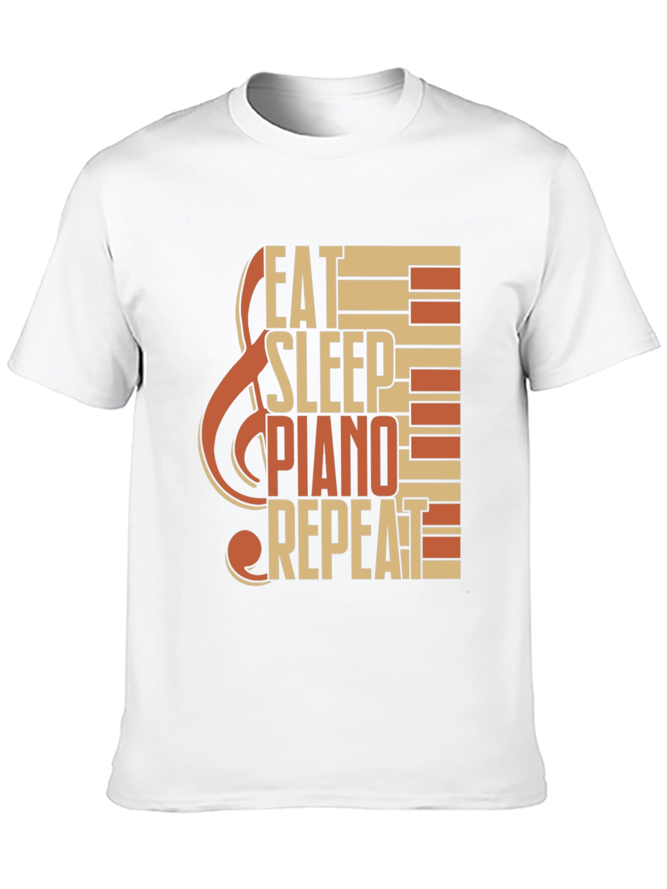 Black Eat Sleep Piano Repeat Graphic Tee view 10