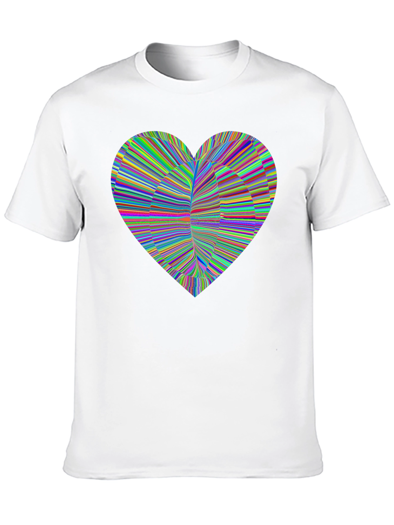 Black Colorful Heart Graphic Black T-Shirt view 10