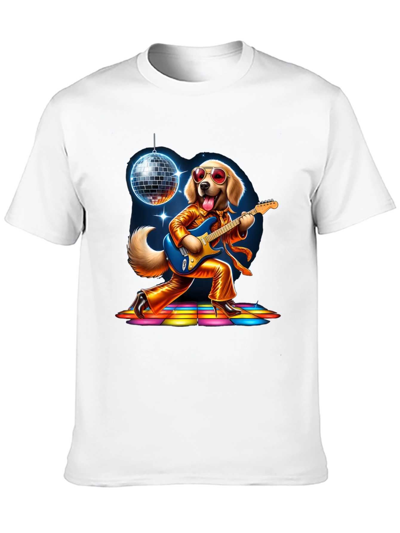 Black Retro Disco Dog T-Shirt view 10