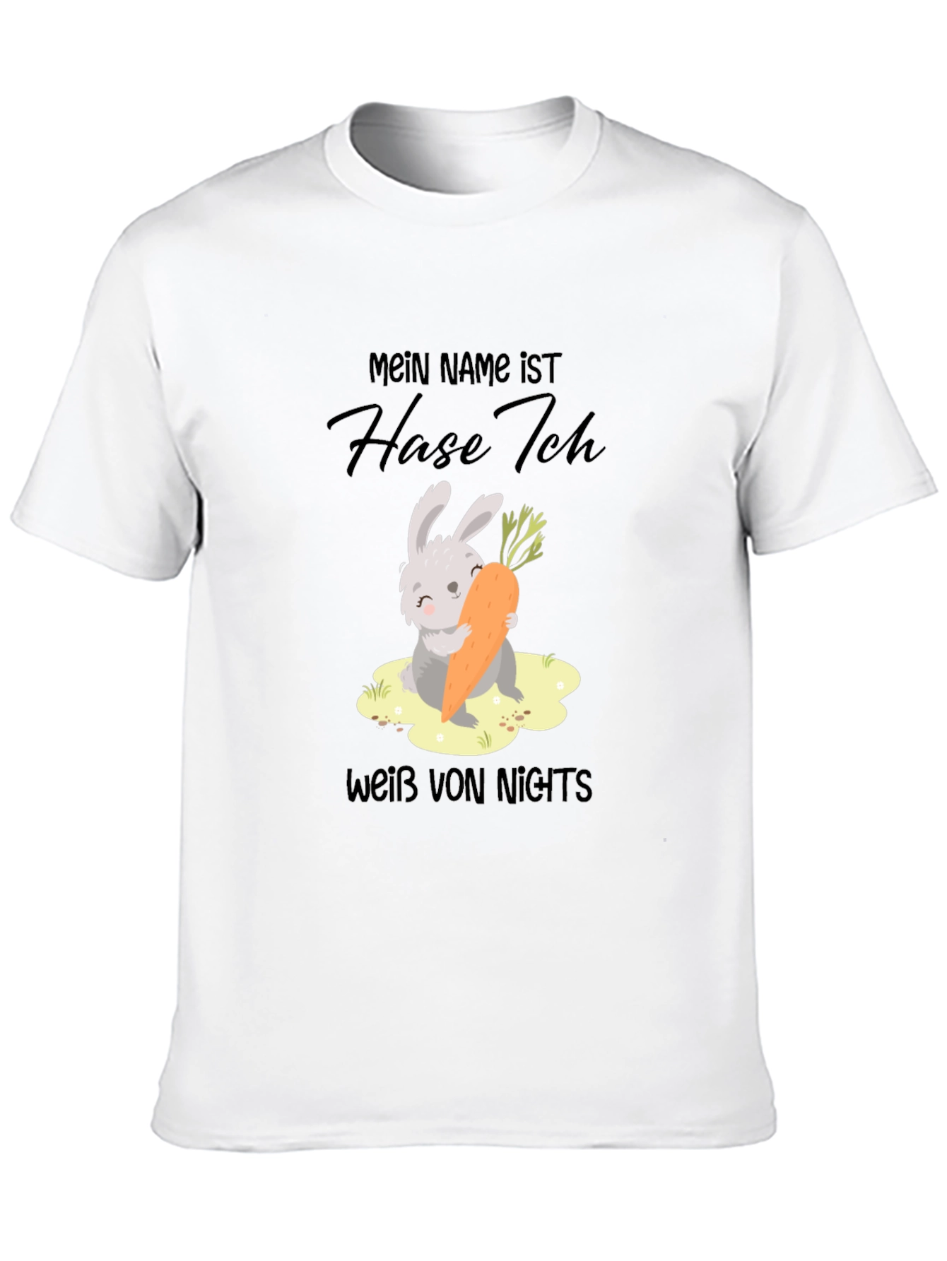 Black Cute Rabbit Carrot T-Shirt - Mein Name ist Hase Ich view 10