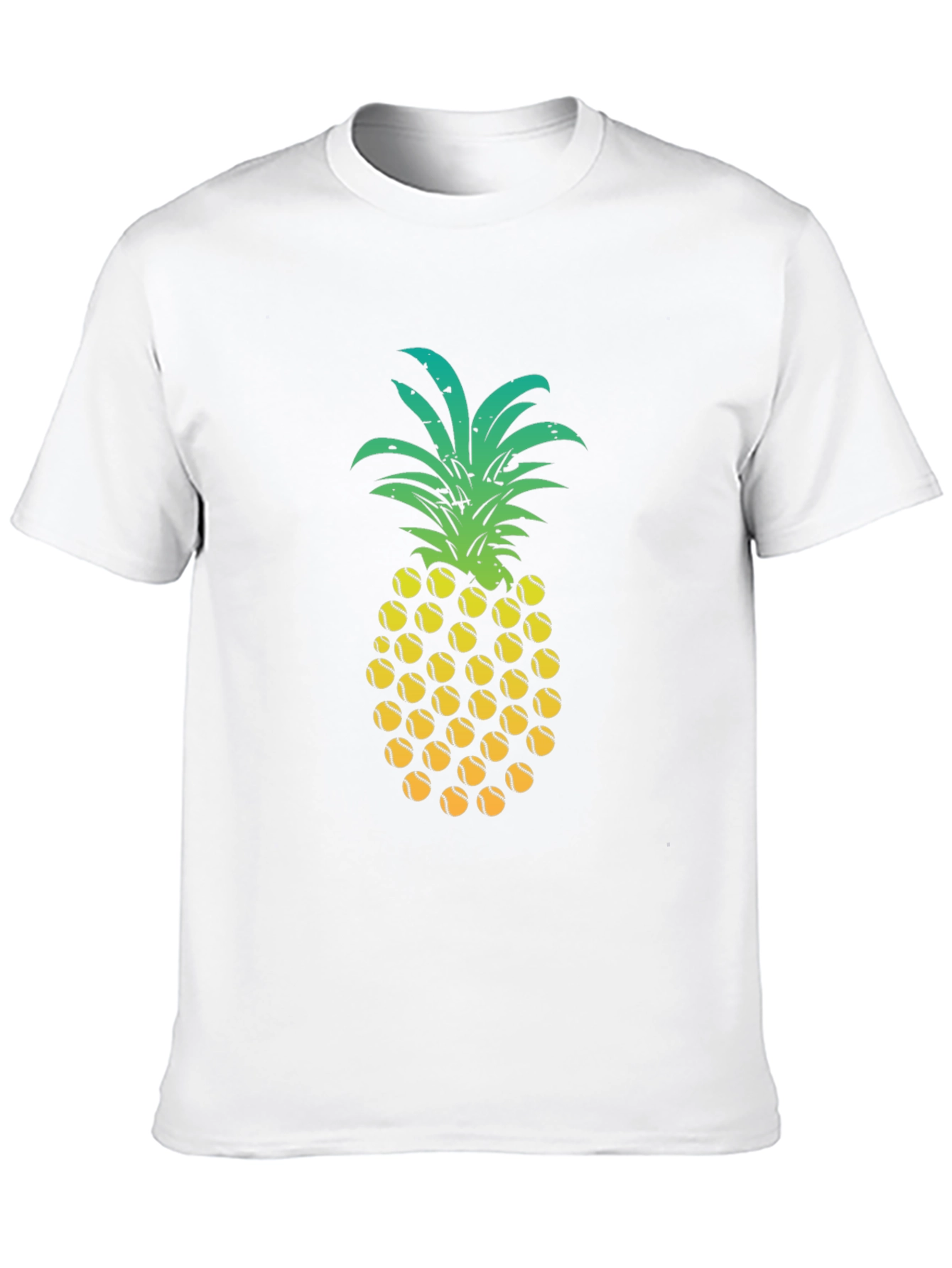Black Pineapple Tennis Ball Graphic Tee - Fun Summer Shirt view 10