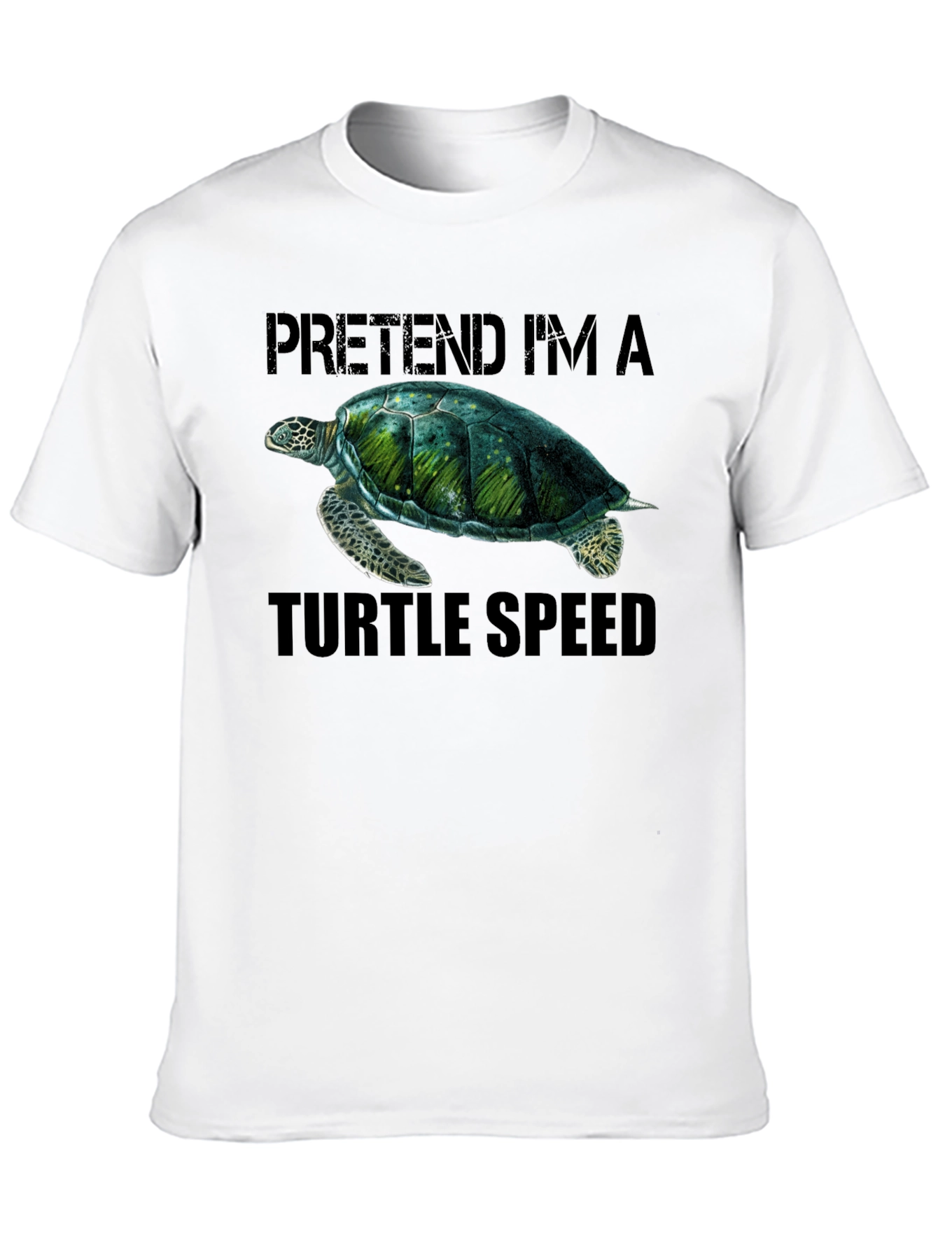 Black Pretend I'm A Turtle Speed T-Shirt view 10