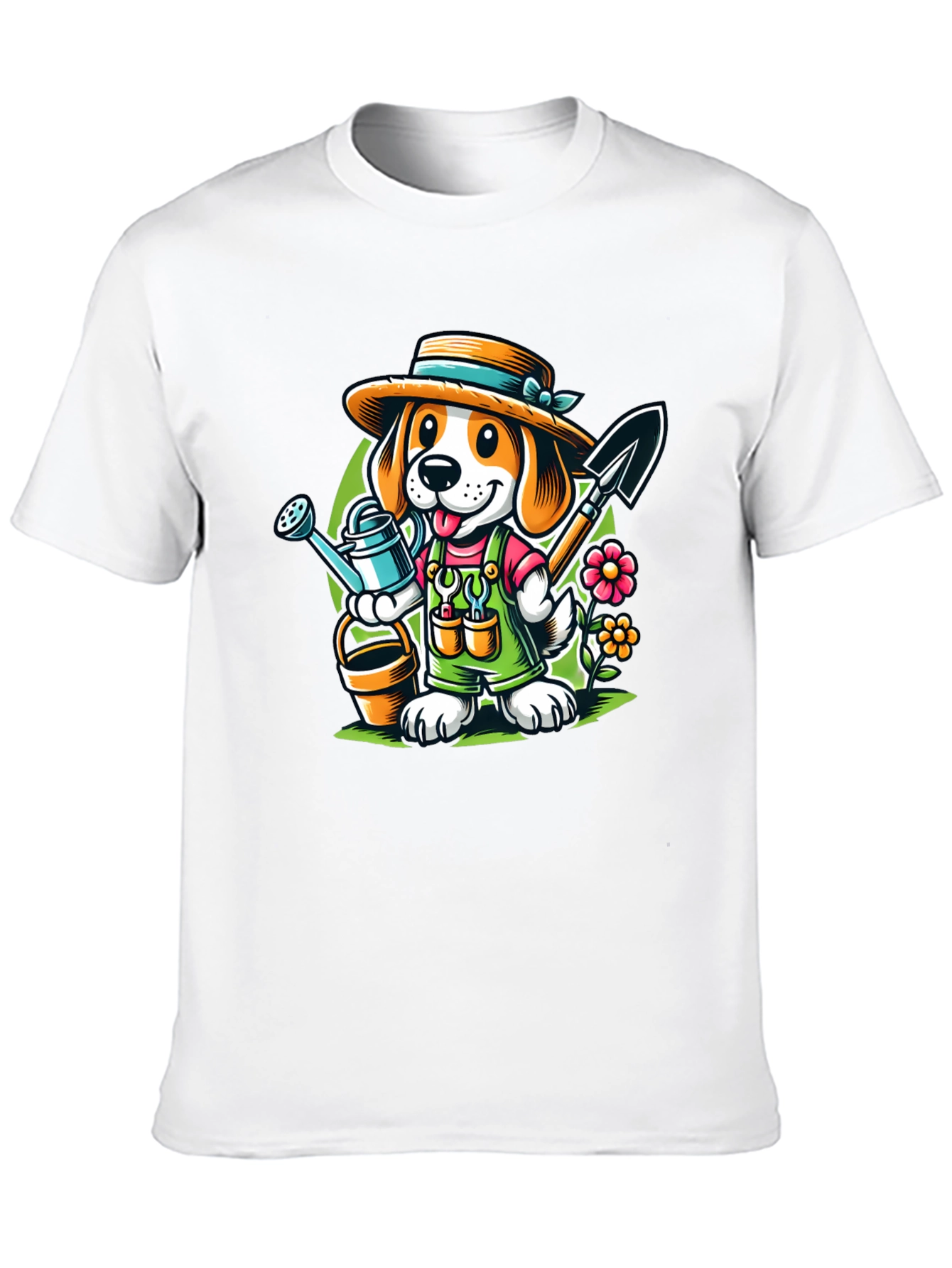 Black Gardener Dog T-Shirt - Cute Cartoon Animal Tee view 10