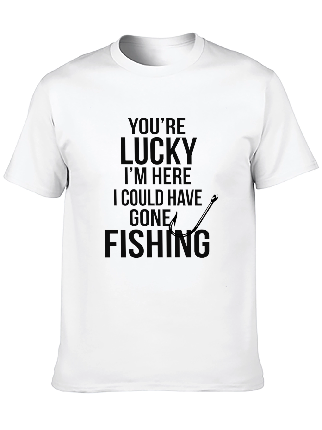 Black Men's Black 'Lucky Fishing' Graphic Tee view 10
