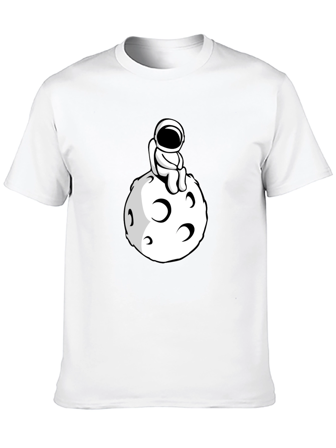 Black Astronaut on the Moon Black T-Shirt view 10